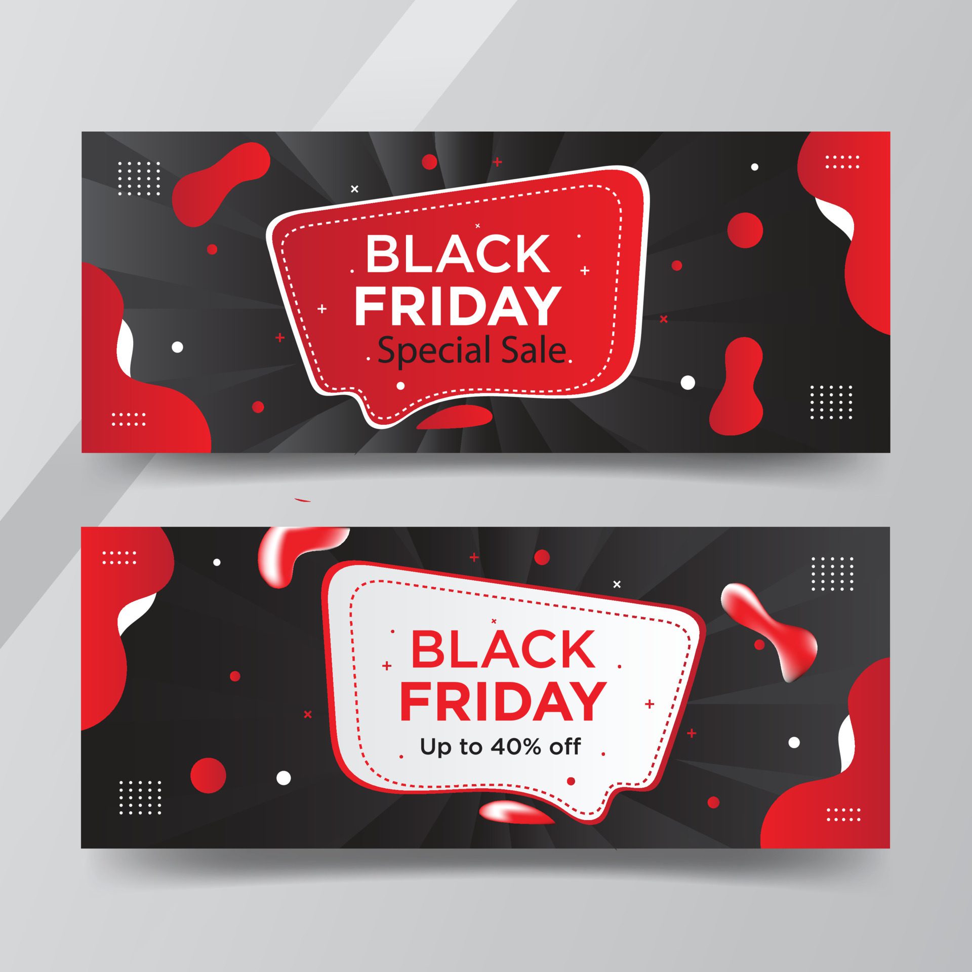 Black Friday promotional web banner design Free Vector