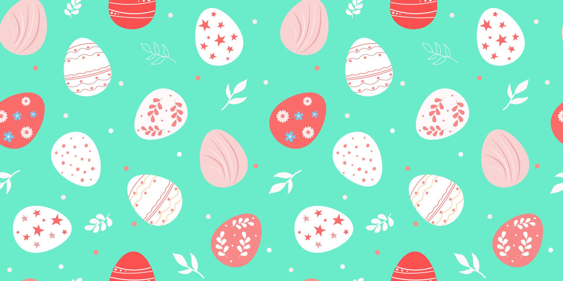 Seamless pattern with ornate decorated Easter eggs. Abstract spring simple print. Vector graphics. Free Vector