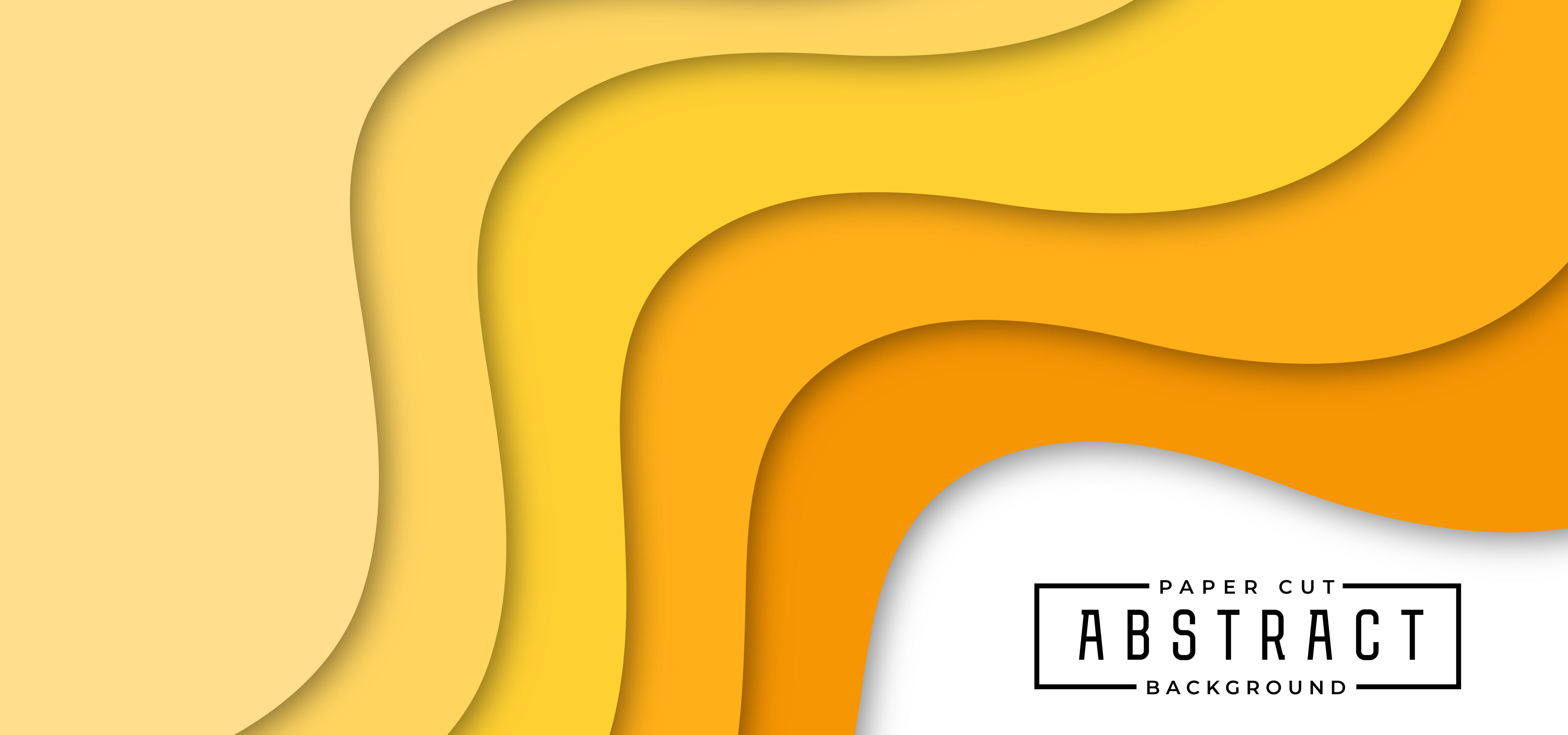 Yellow Layered Wave Shape Horizontal Banner Free Vector