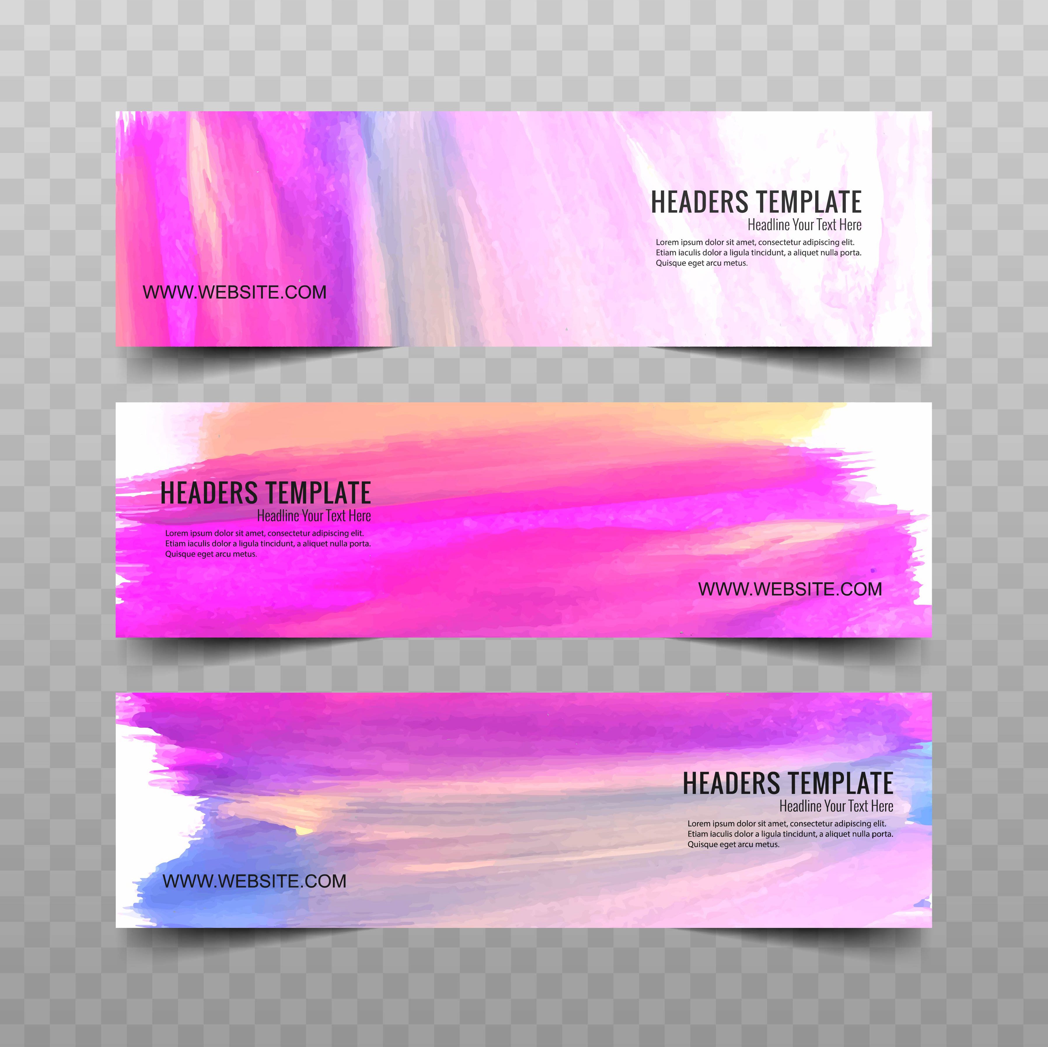 modern watercolor banners Free Vector