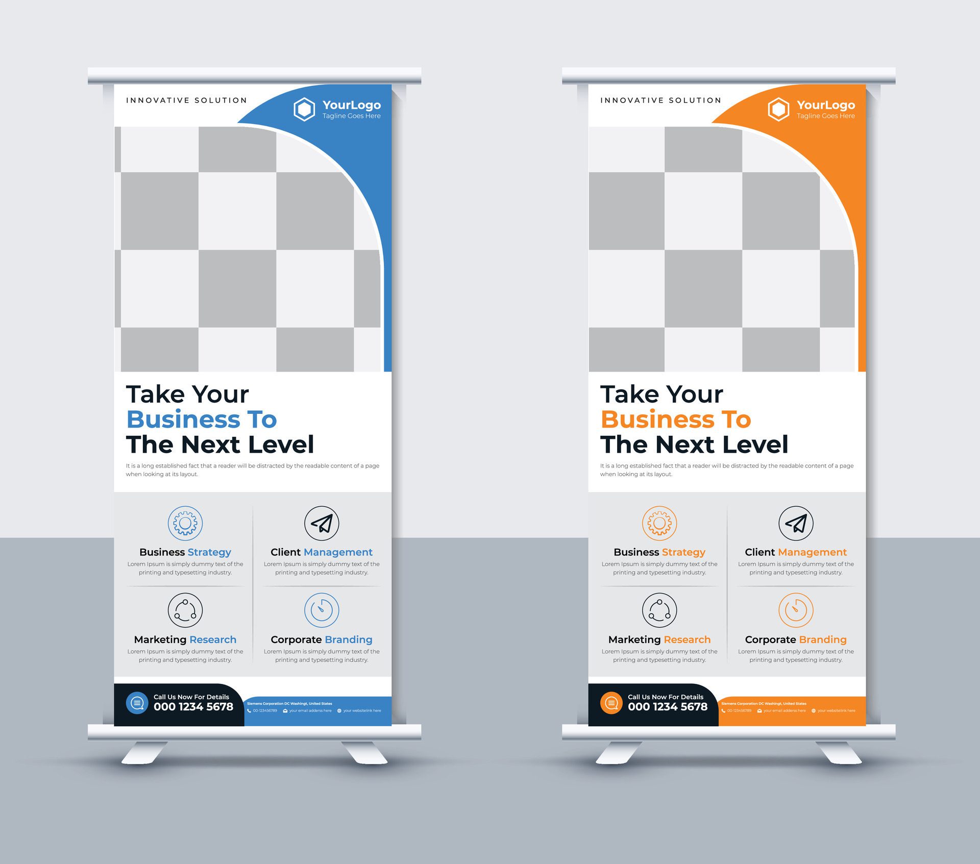 Corporate roll up banner template, Creative roll up banner design, Free Free Vector