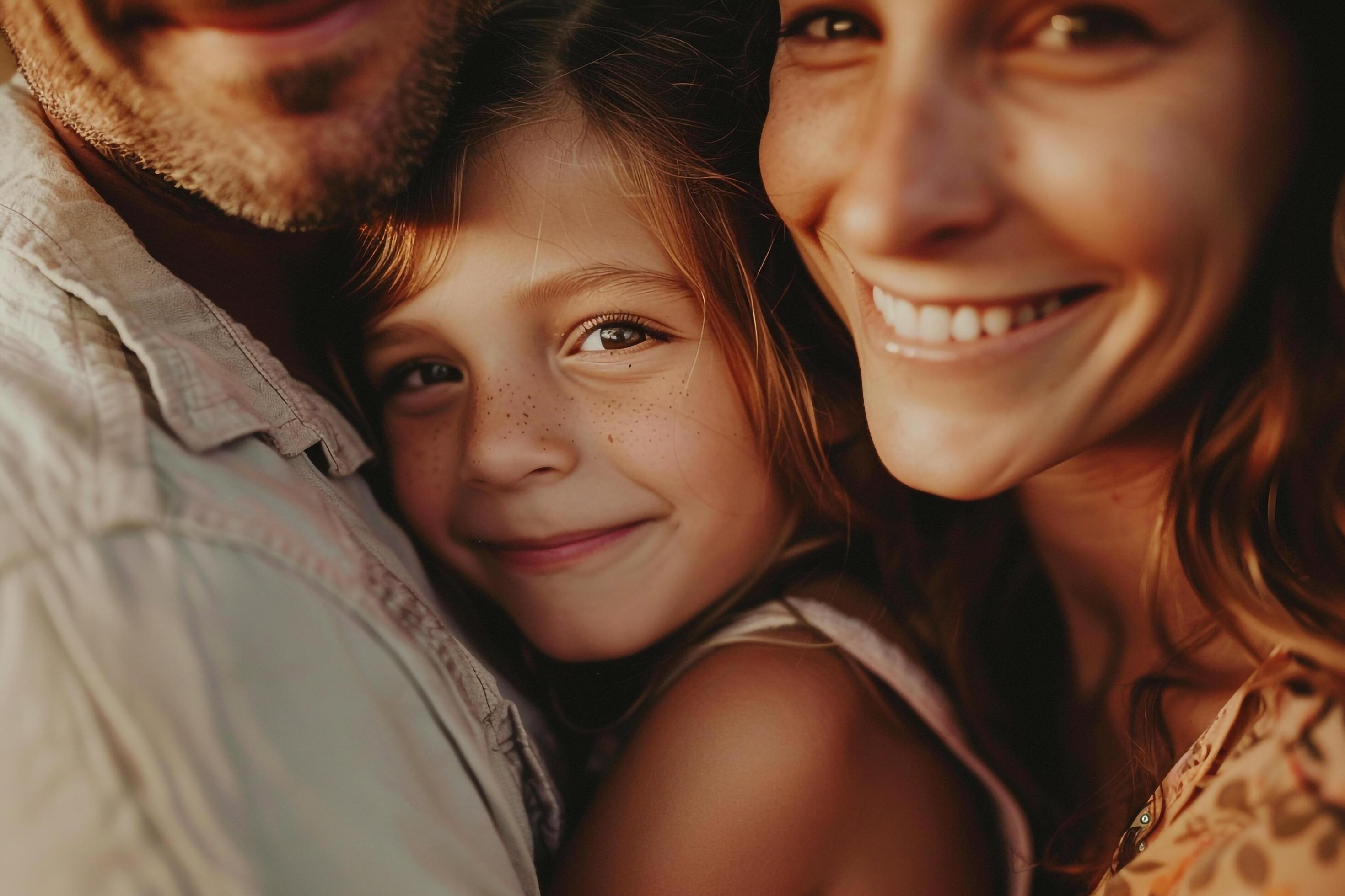 Authentic Family Portrait Capturing Genuine Interactions in Natural Stock Free