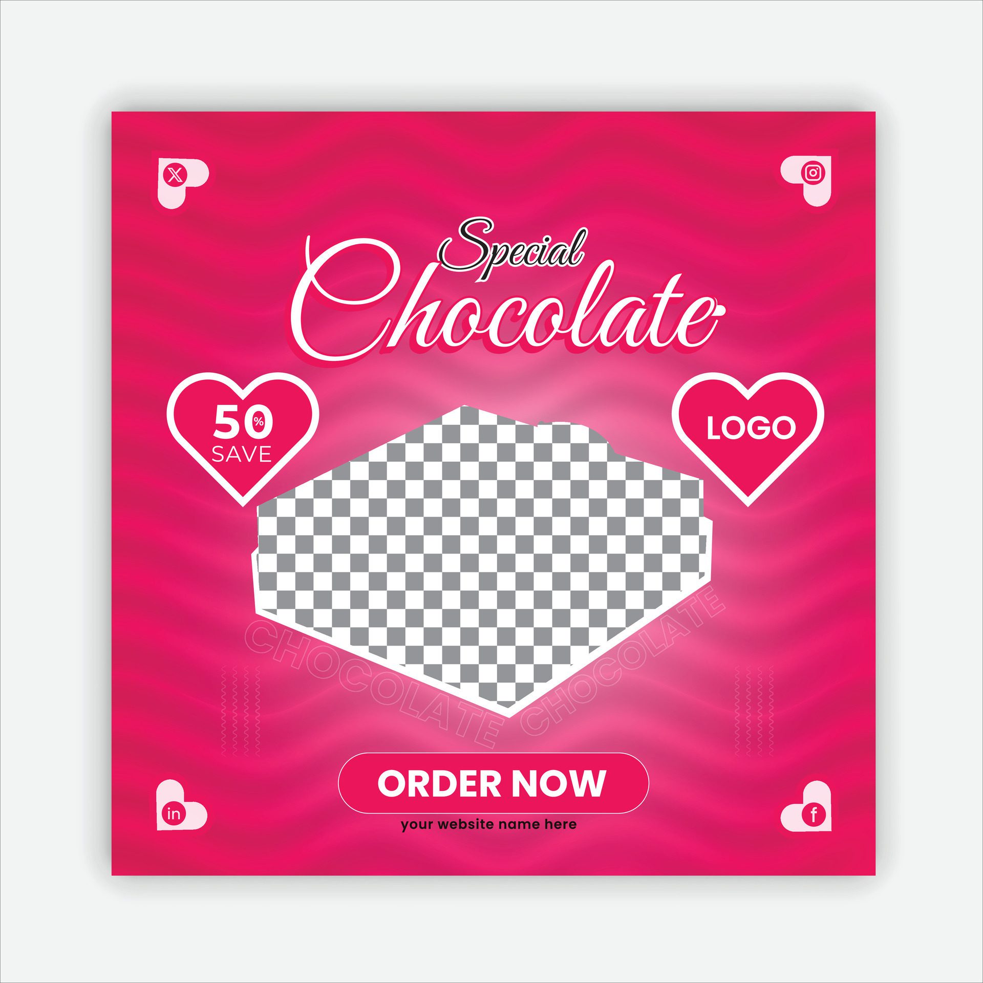 Delicious ice cream cake social media banner post and Special chocolate ice cream template Free Vector