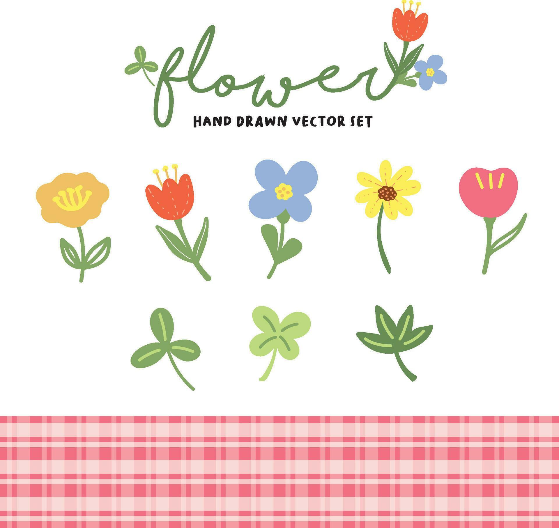 Flower hand drawn vector set 1 Stock Free