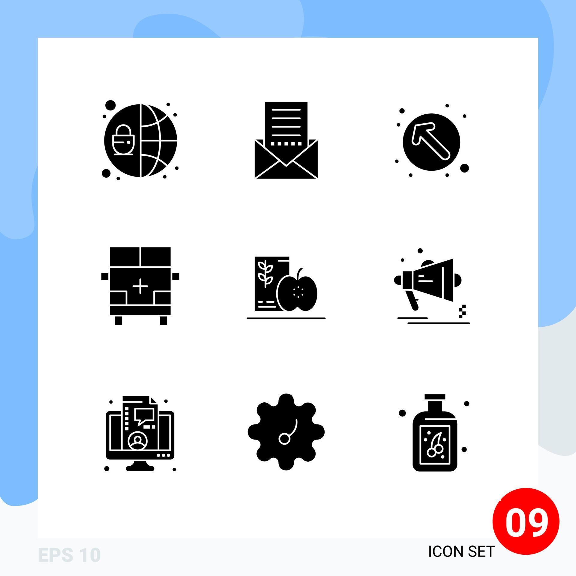 Stock Vector Icon Pack of 9 Line Signs and Symbols for breakfast transportation arrow outline ambulance Editable Vector Design Elements Stock Free