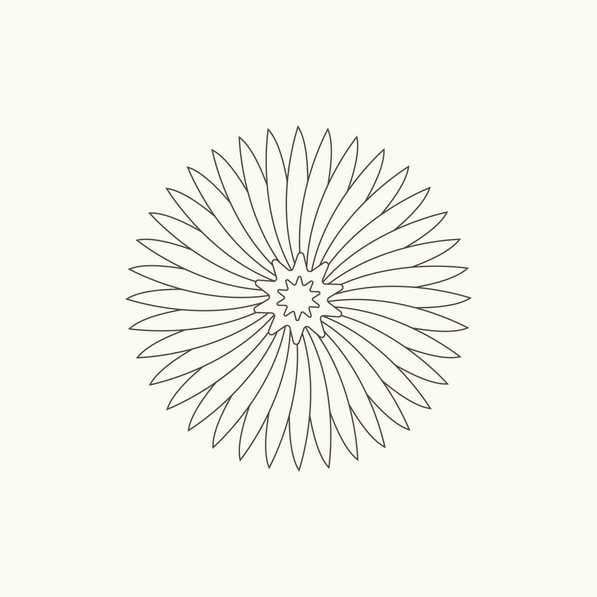 Hand-drawn simple essential flower outline illustration vector Stock Free