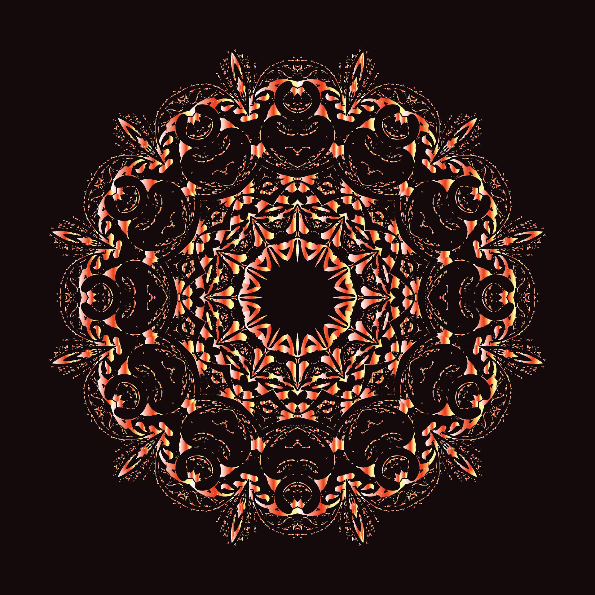 creative floral febric pattern mandala design Free Vector