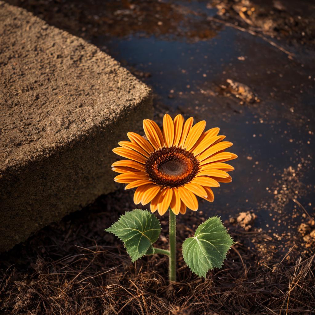 Una sola gerbera coló by @ai_generated