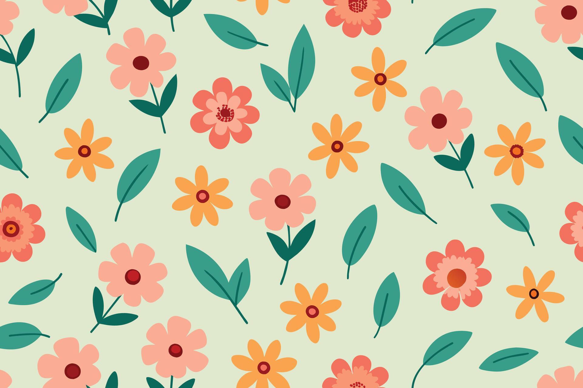 Seamless Pattern Elements Flower Ditsy Stock Free