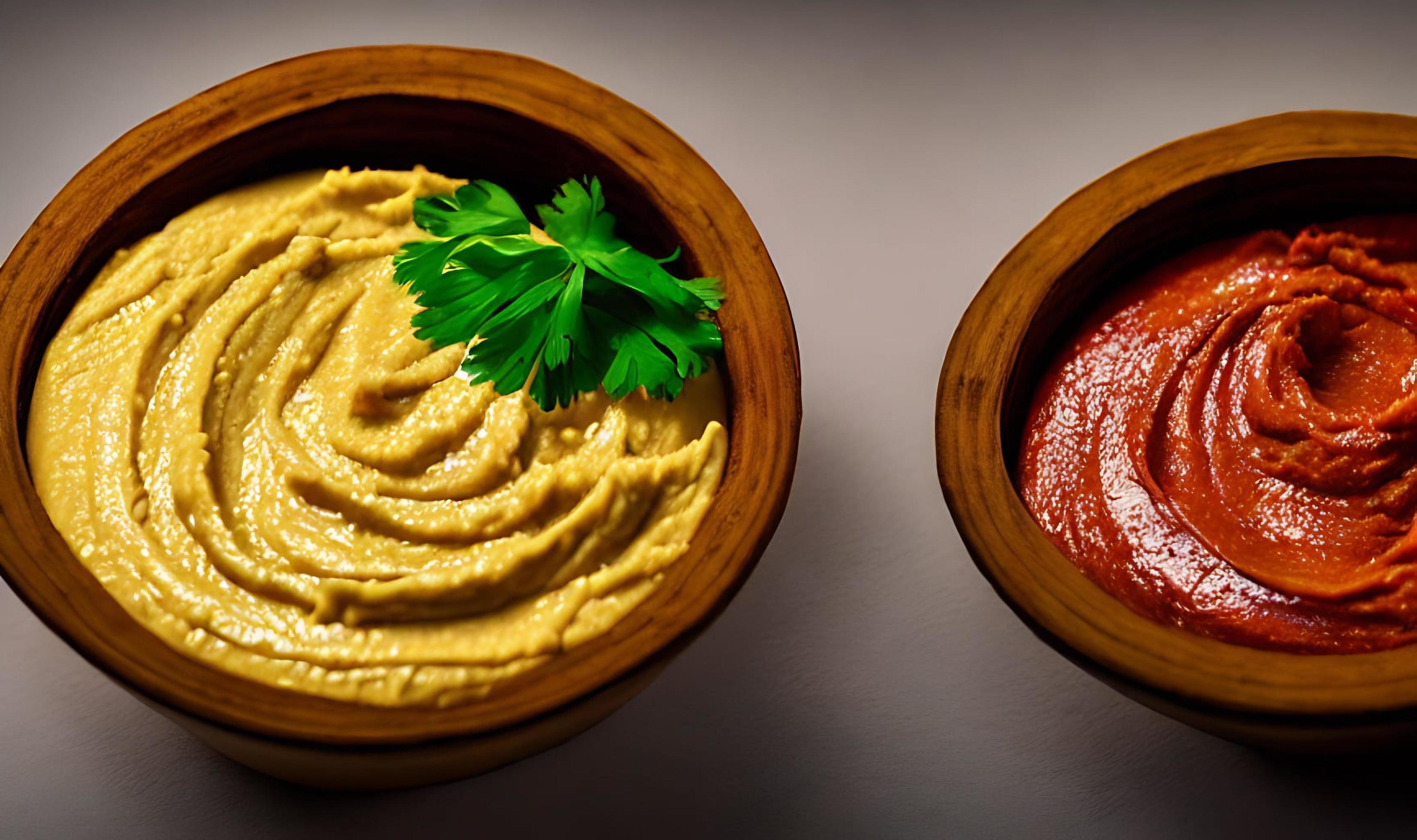 Healthy food. Traditional freshly made organic hummus. Stock Free