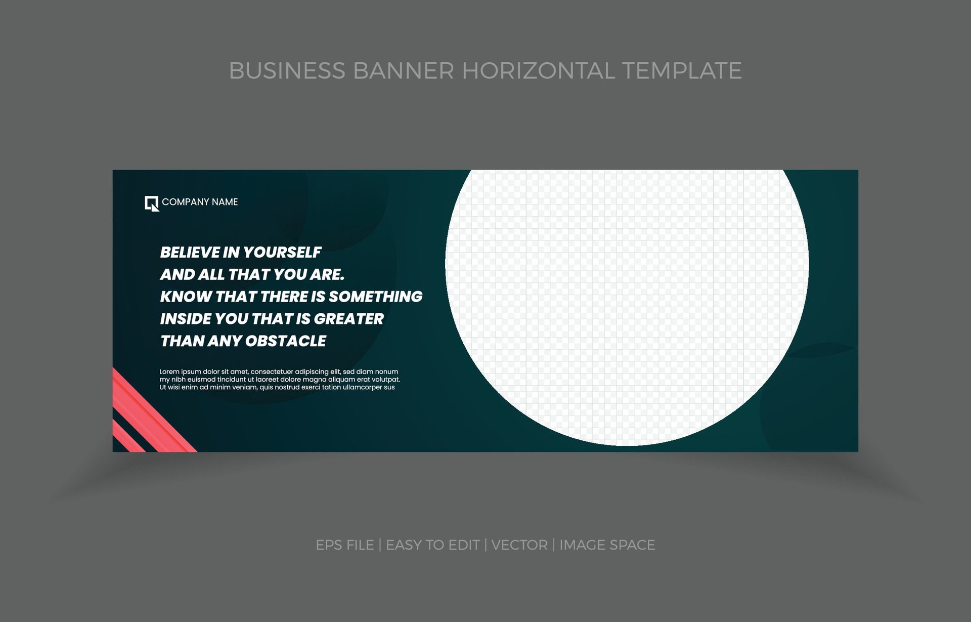 Business Horizontal Banner Template Design with Image Space Template Free Vector