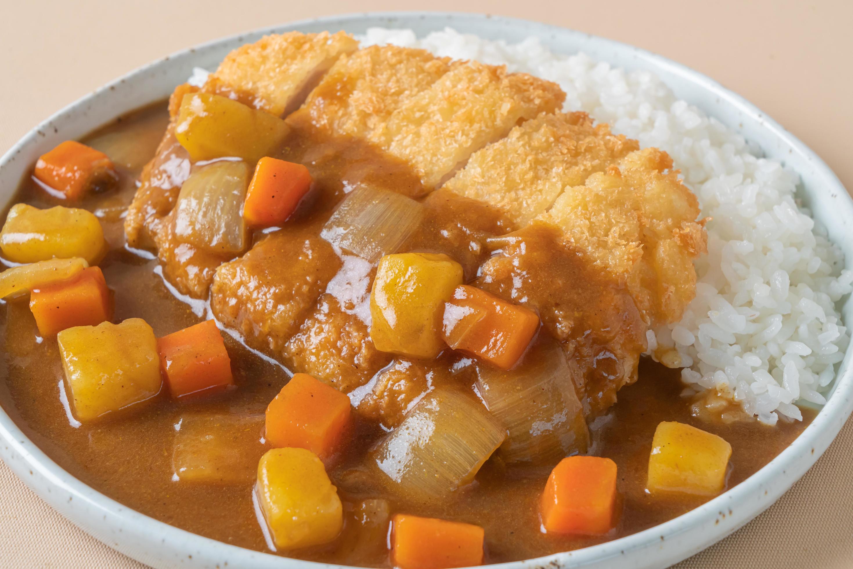 Fried pork cutlet curry with rice – Japanese food style Stock Free