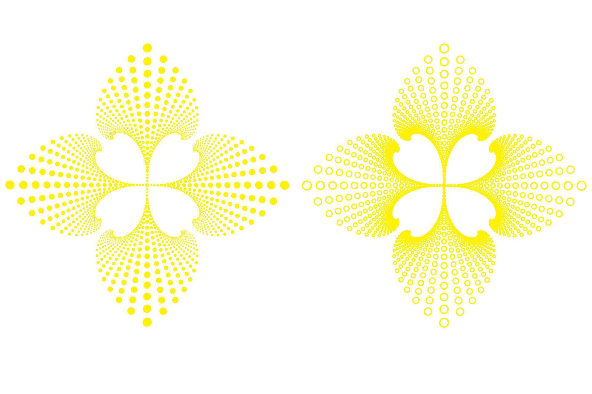 simple abstract yellow color geometric flower Stock Free