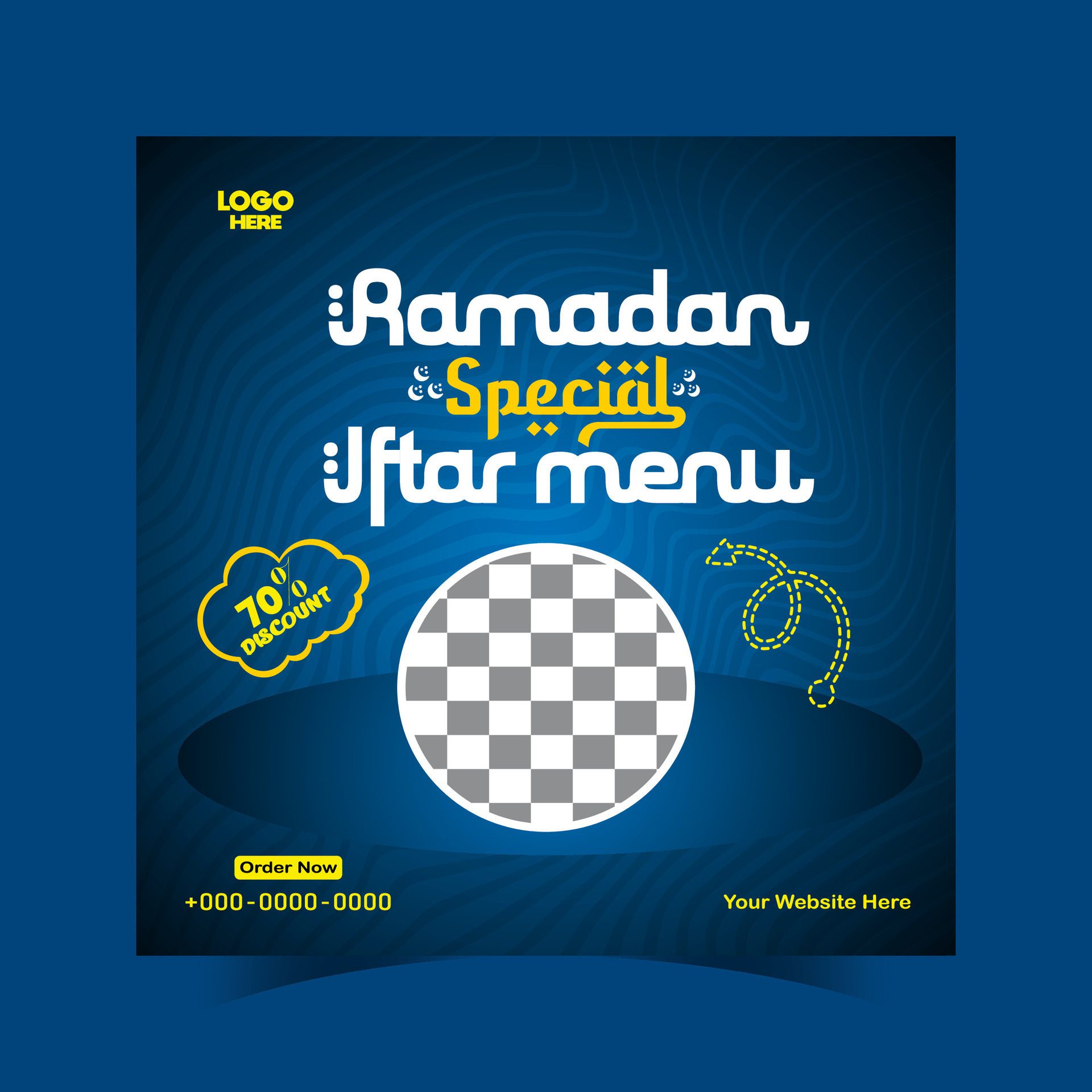 Ramadan iftar menu food post design and social media banner template Free Vector