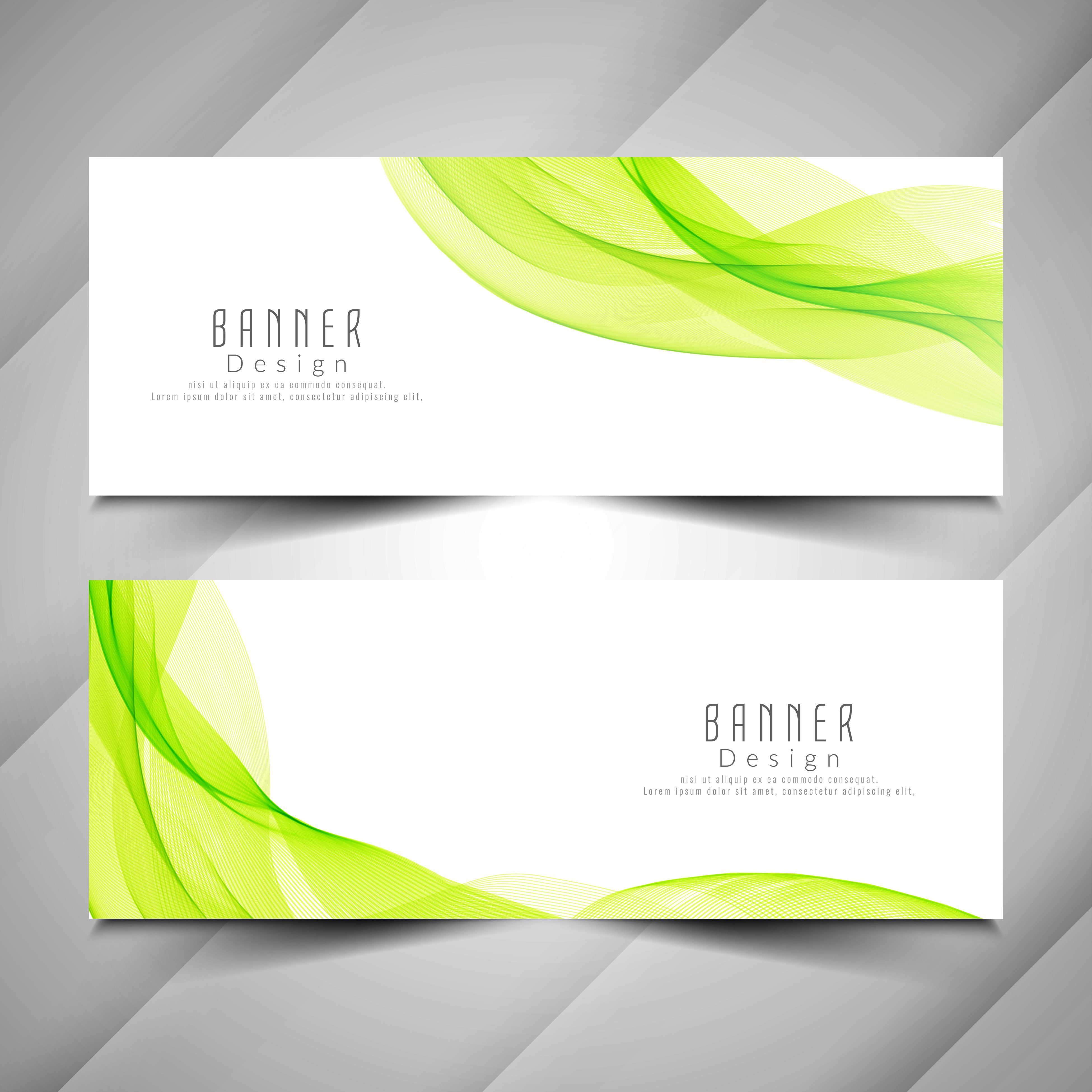 Abstract elegant wavy banners set Free Vector