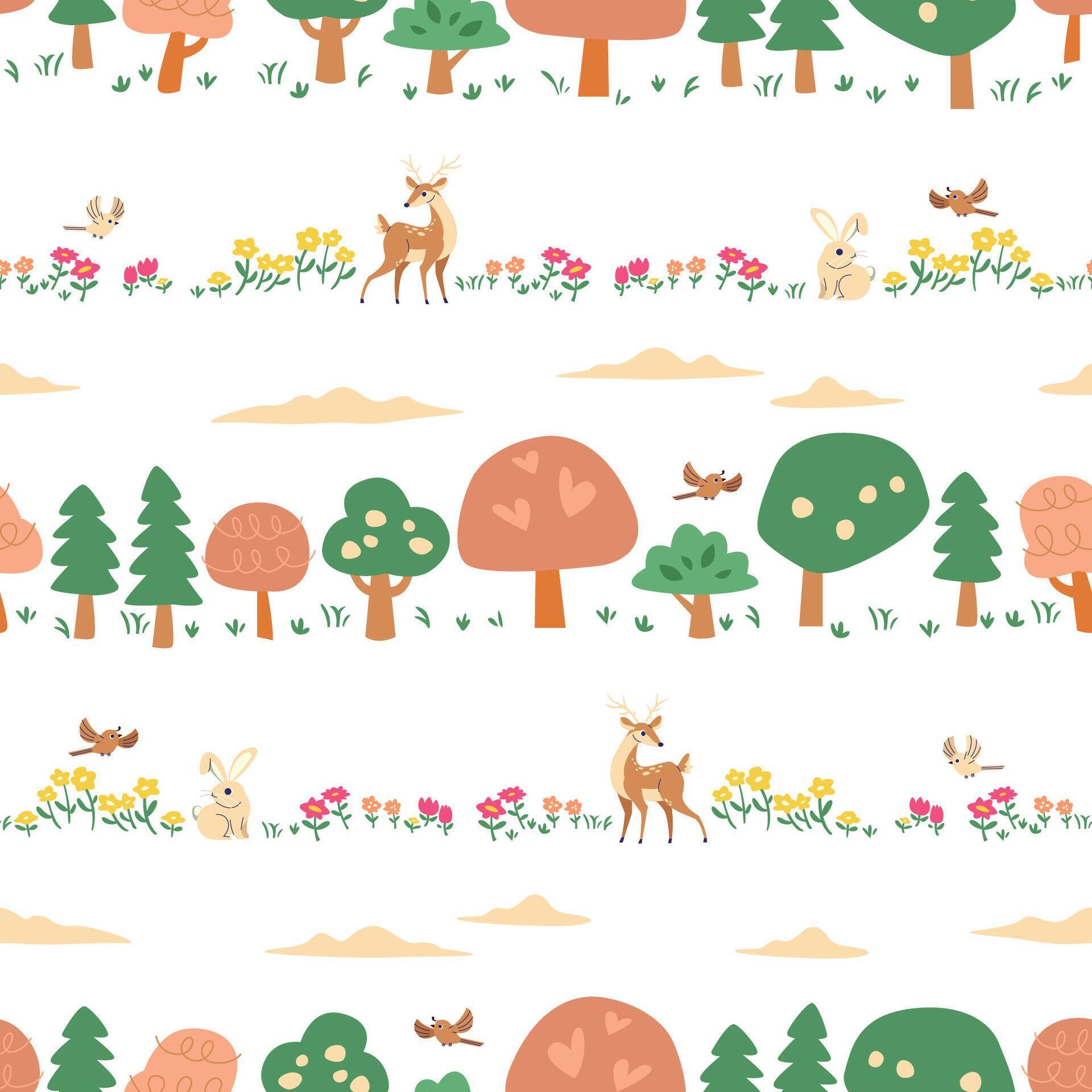 
									SPRING SEASON ANIMAL AND FLOWERS SEAMLESS PATTERN Stock Free