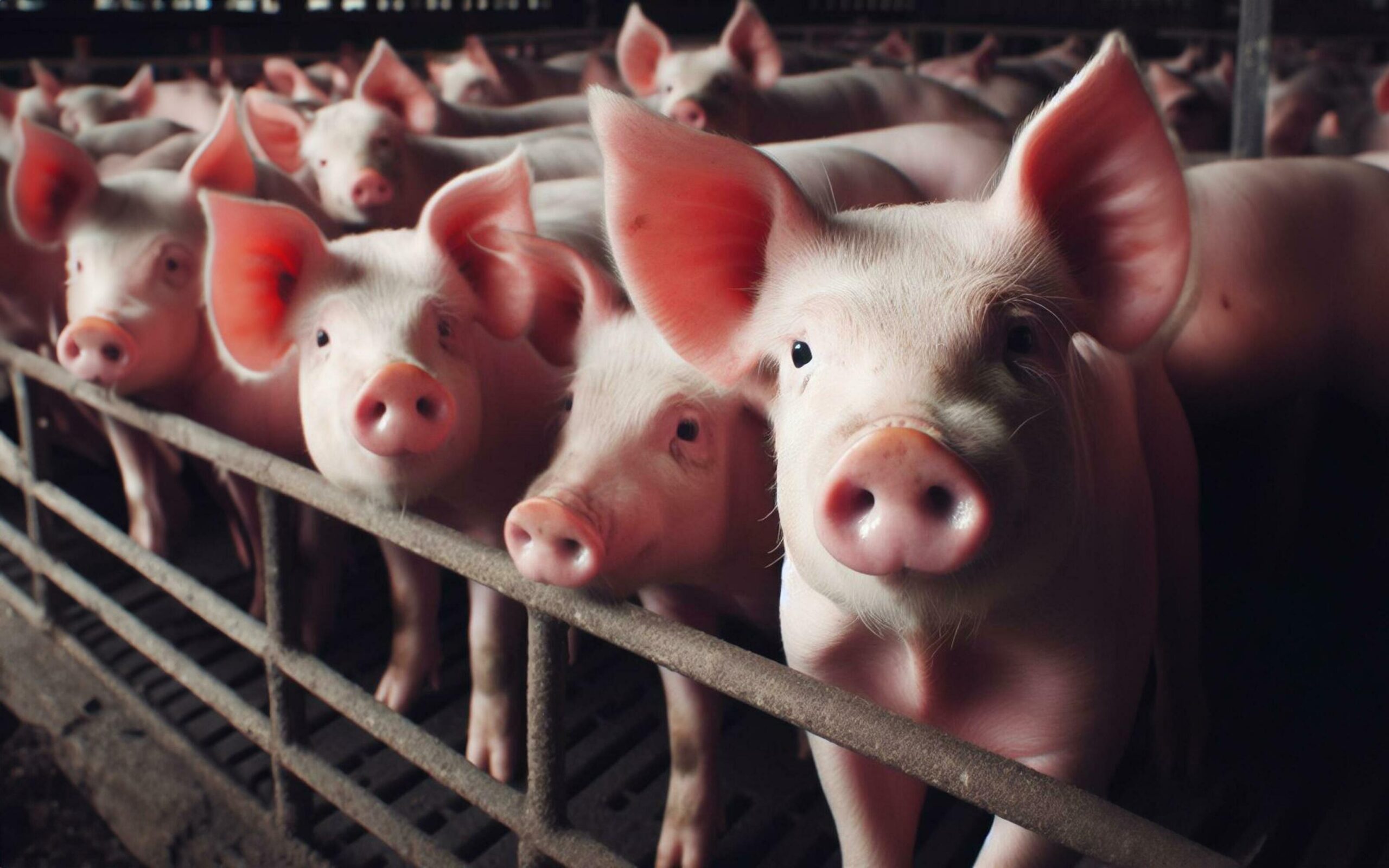 Pig farms, large-scale livestock production, pigs in pens, meat industry Free Photo