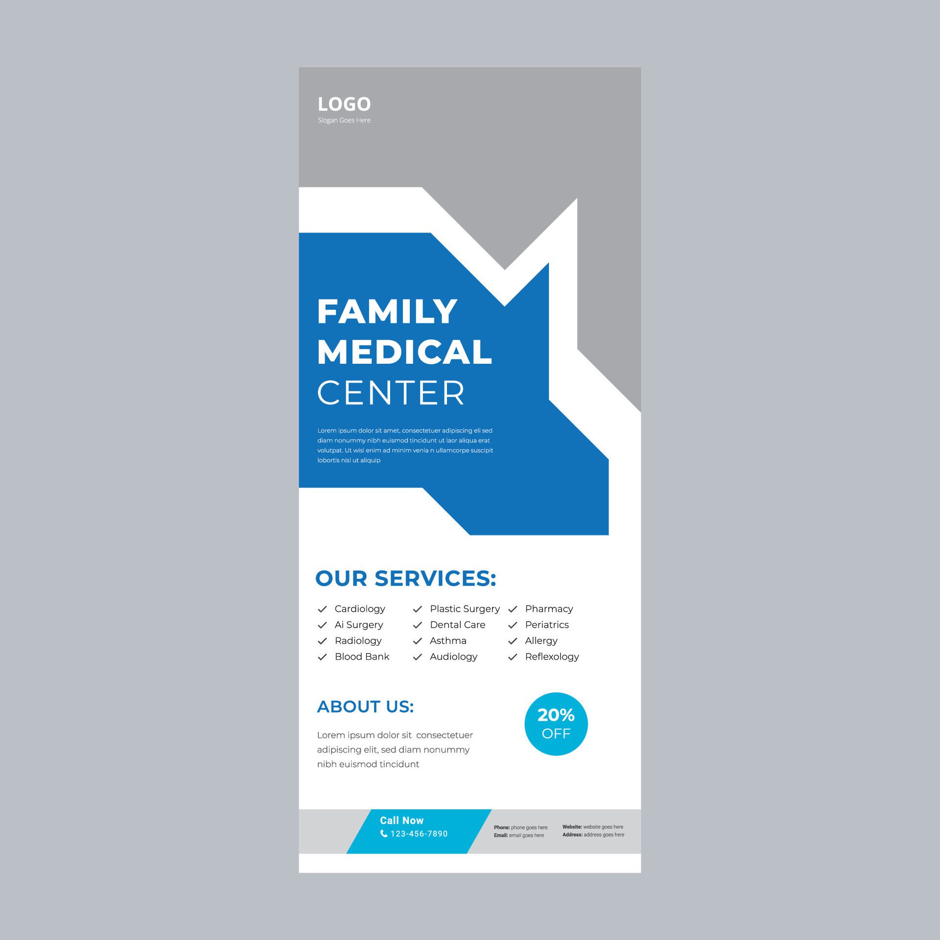 Modern business rollup banner design Free Vector