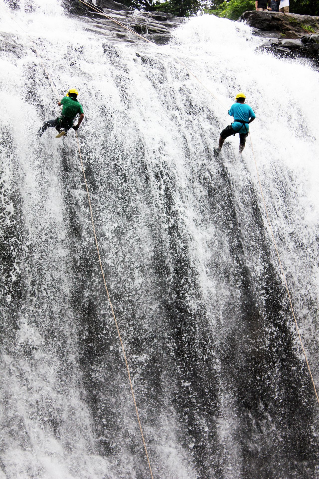 Adventure Sports Waterfall Rappelling Stock Free