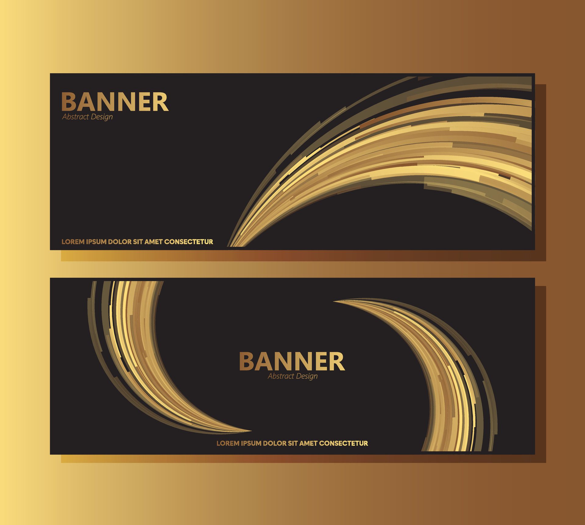 Luxury black abstract wave banner design Free Vector