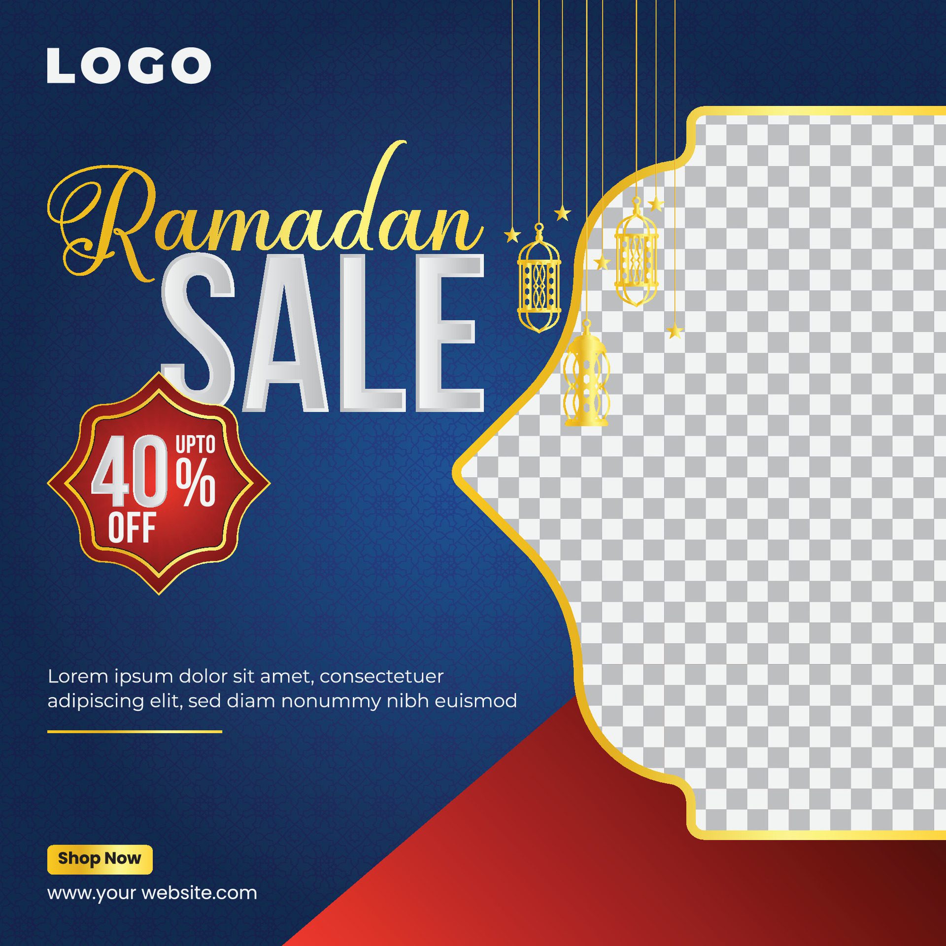 Ramadan Kareem Sale Offer Discount Social Media Banner Post Design Template Free Vector