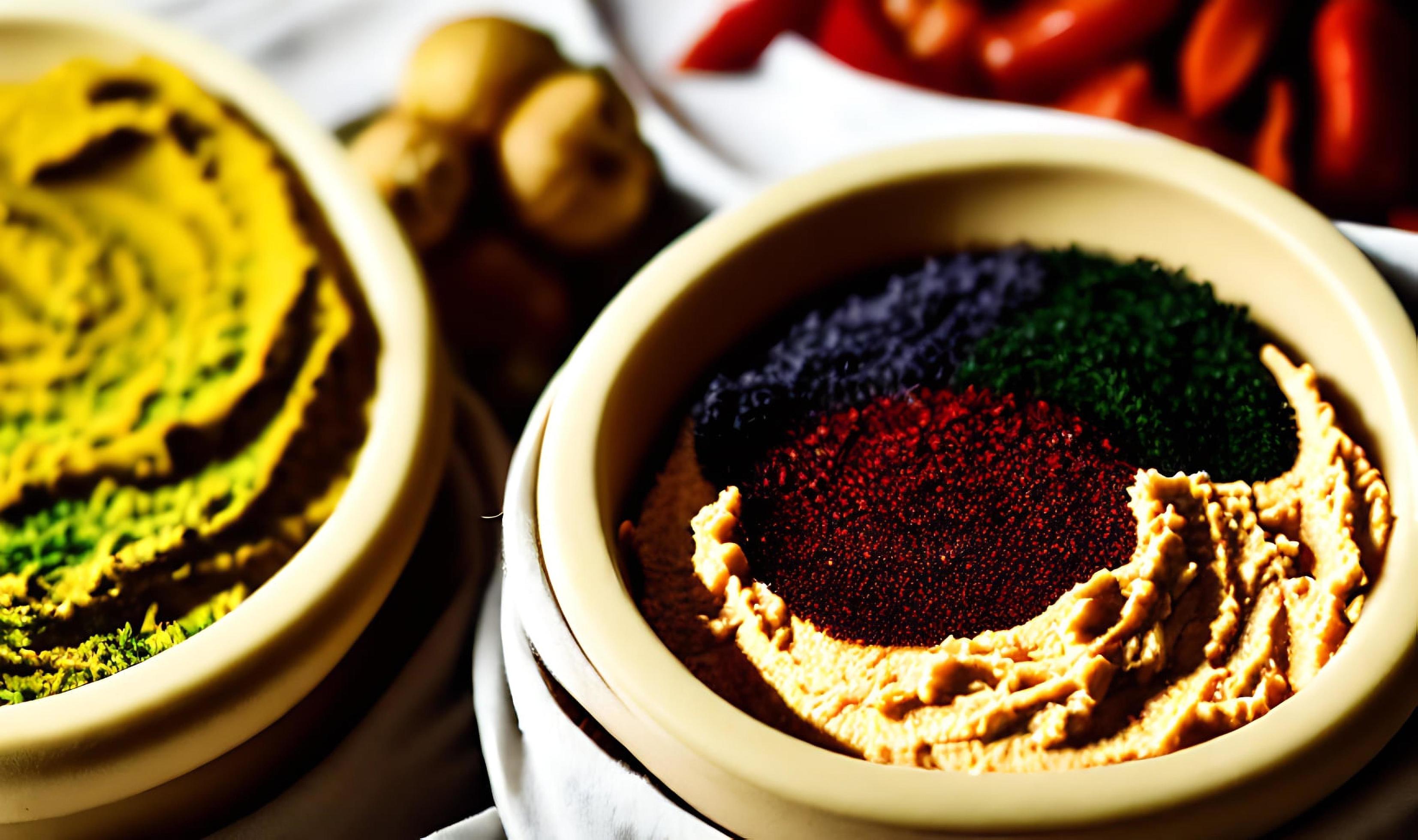 Healthy food. Traditional freshly made organic hummus. Stock Free