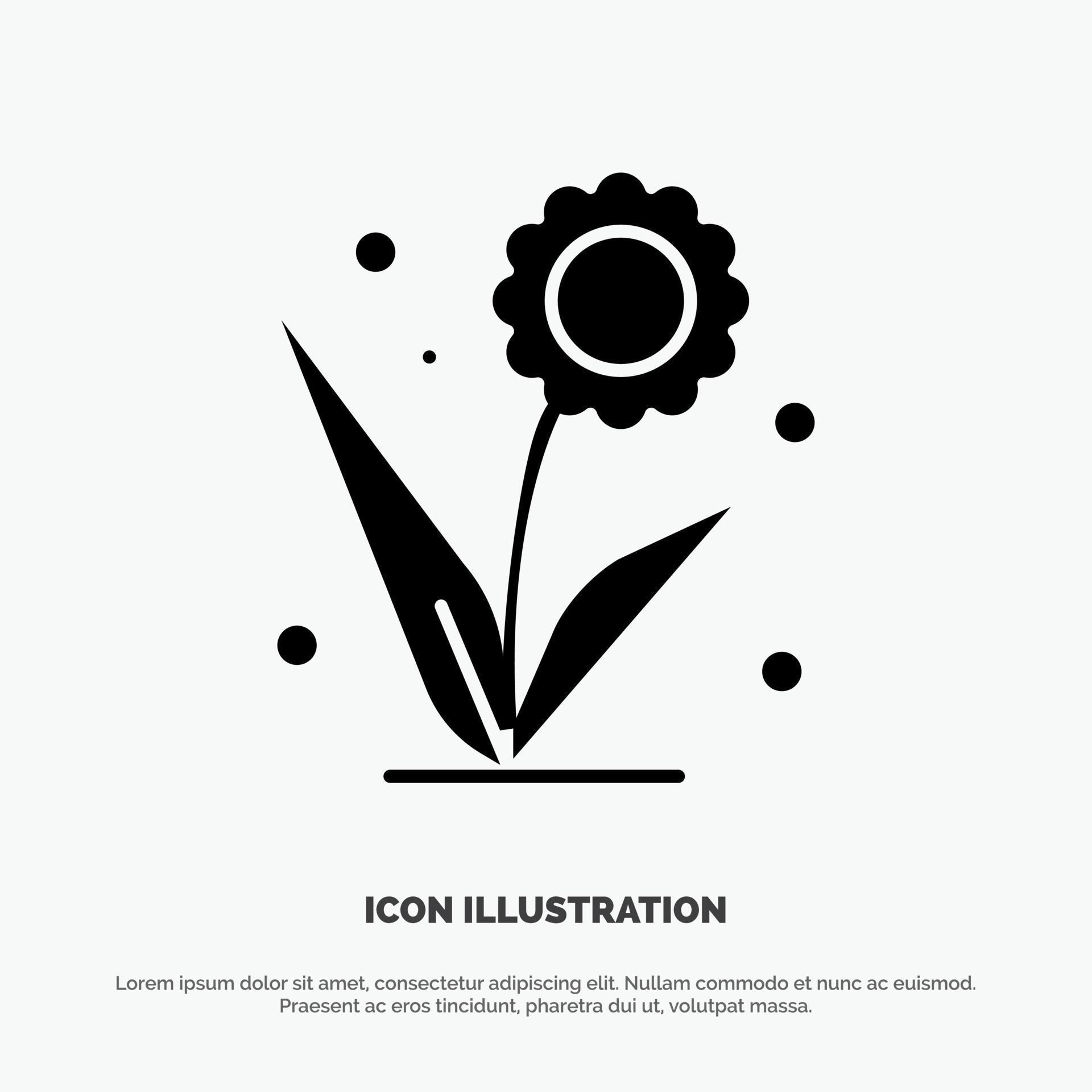 Flora Floral Flower Nature Spring solid Glyph Icon vector Stock Free