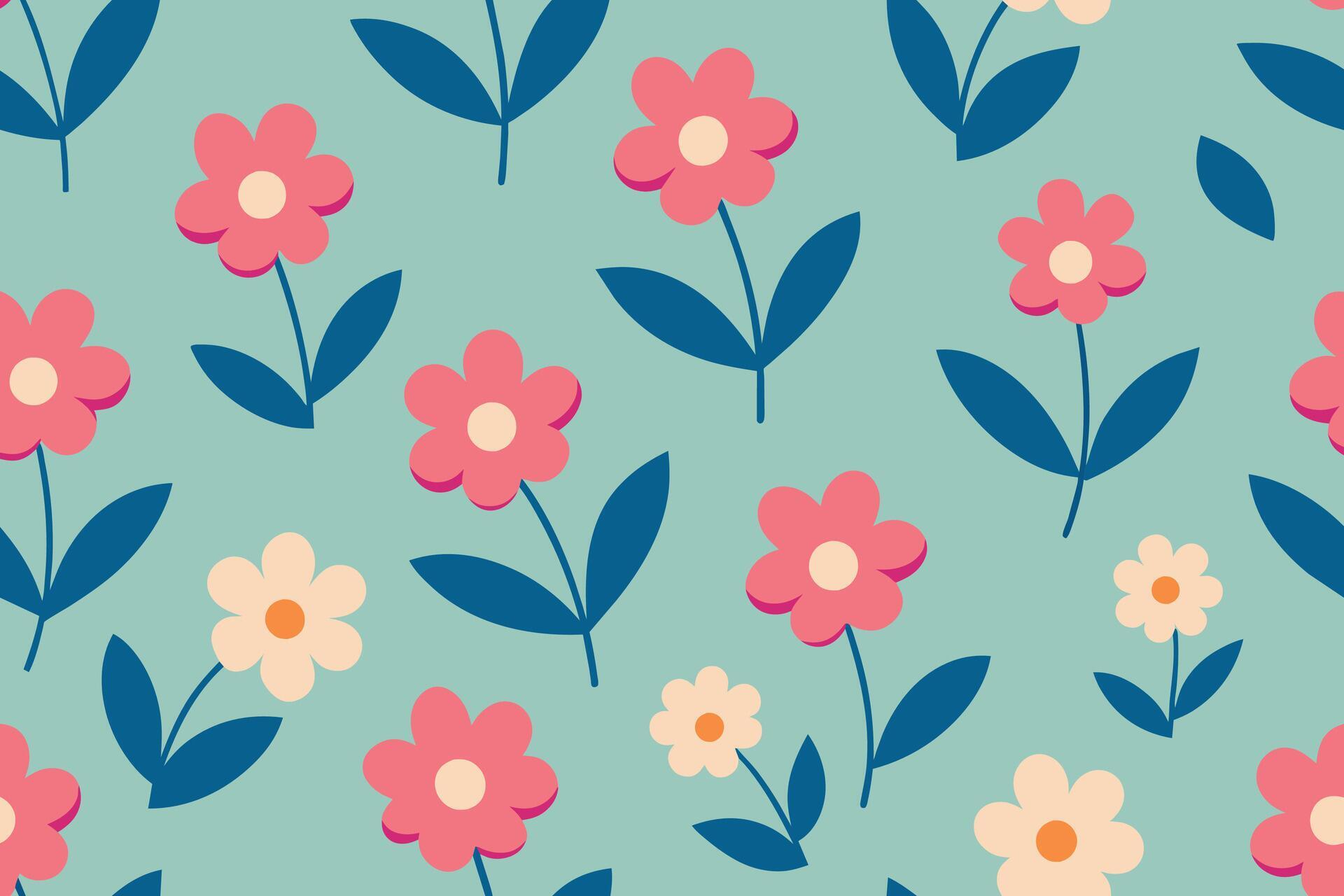 Seamless Pattern Elements Flower Ditsy Stock Free