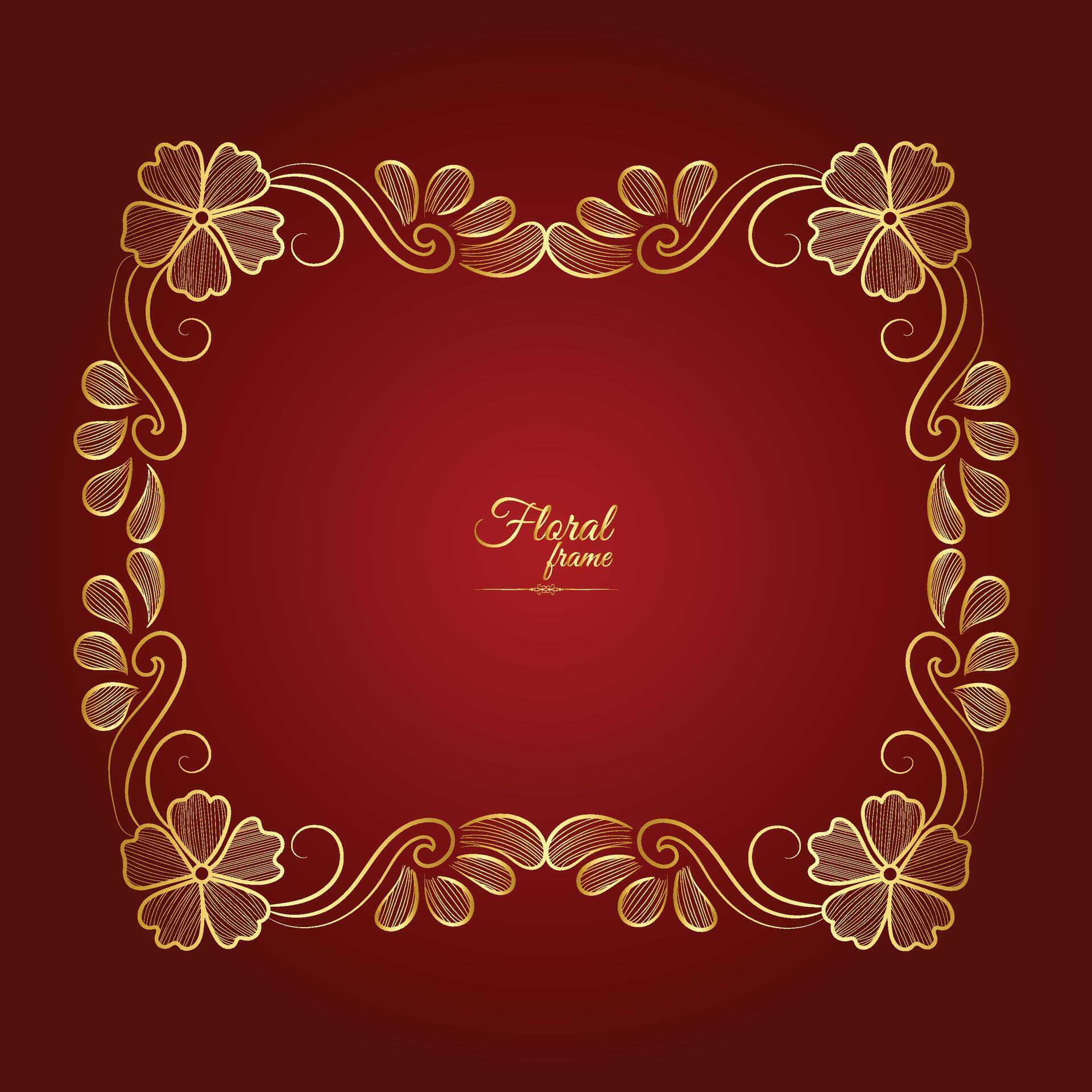 Stock Free Flower Decorative Gold Frames And luxury Floral frame Stock Free