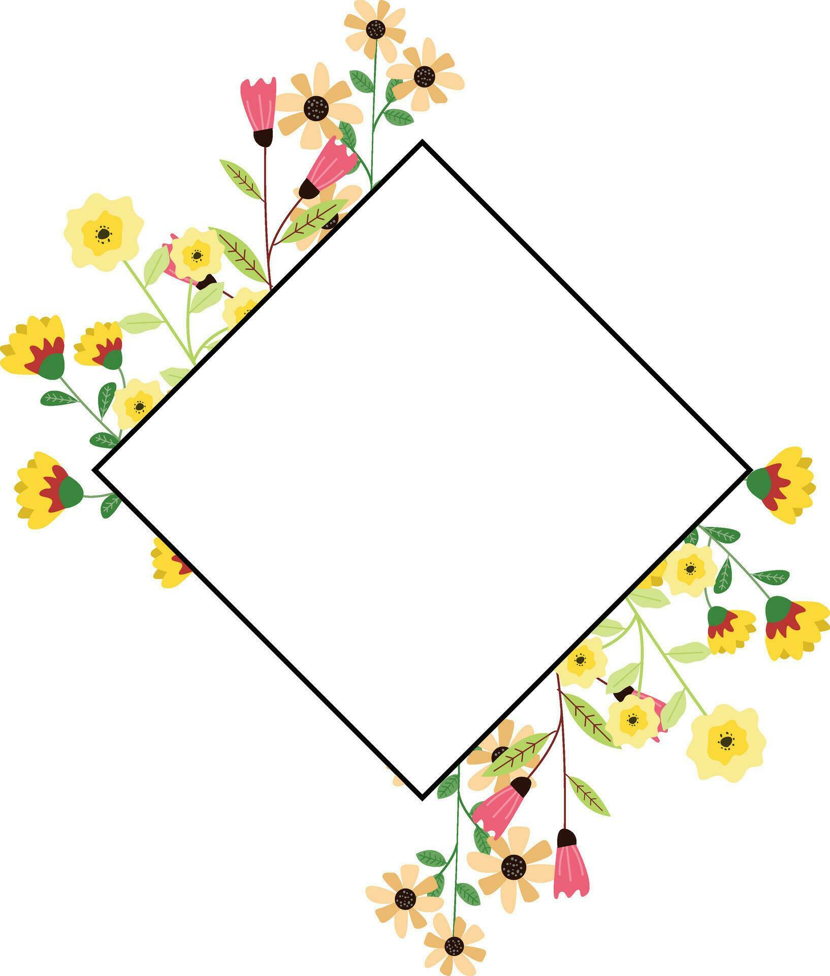 wild flower frames, for decorating invitations, greeting cards, other designs Stock Free