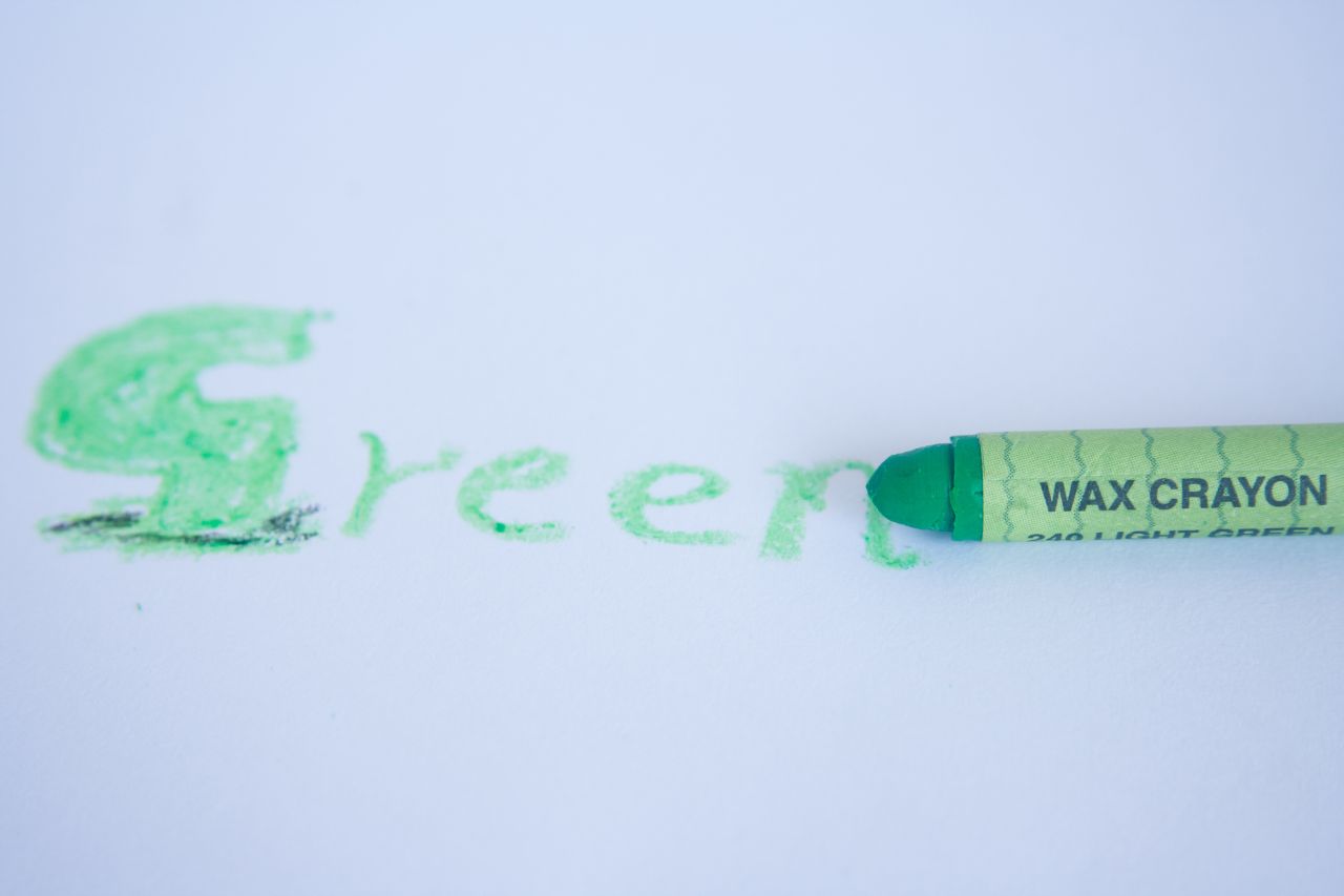 Green Crayon Stock Free