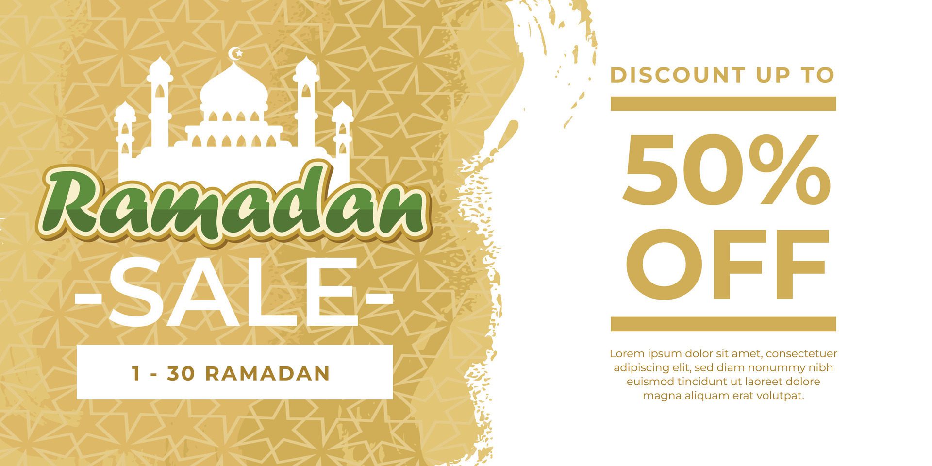 Free beautiful ramadan sale banner template Free Vector