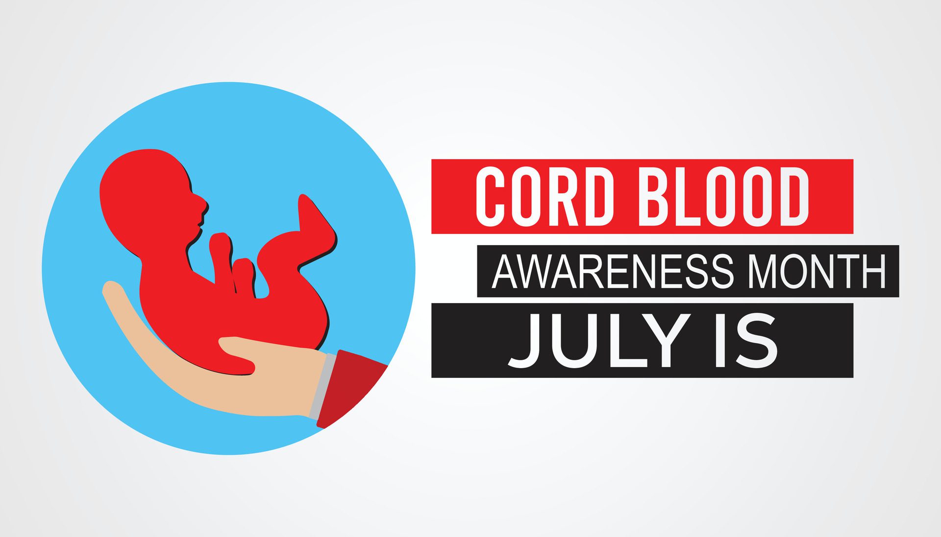 cord blood awareness month observed every year in July. Template for background, banner, card, poster with text inscription. Free Vector