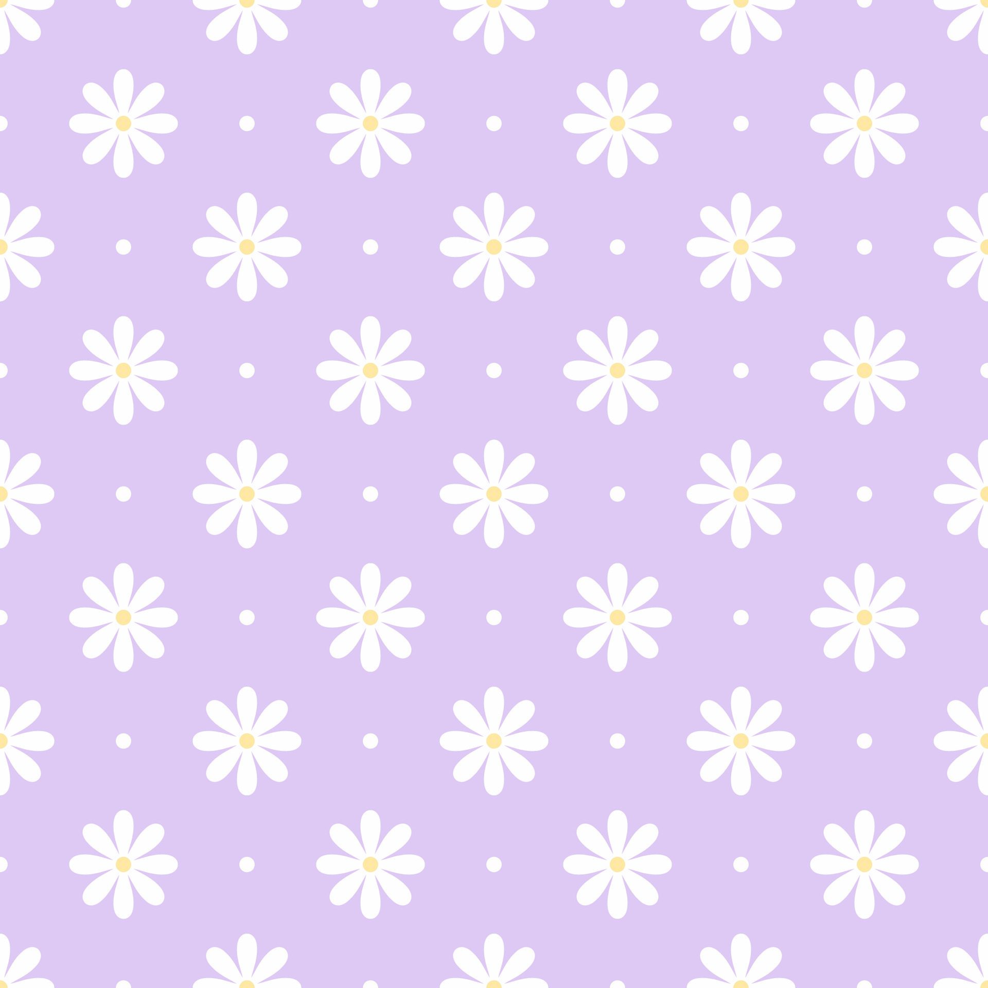 Cute simple girly seamless pattern white flowers Free Vector