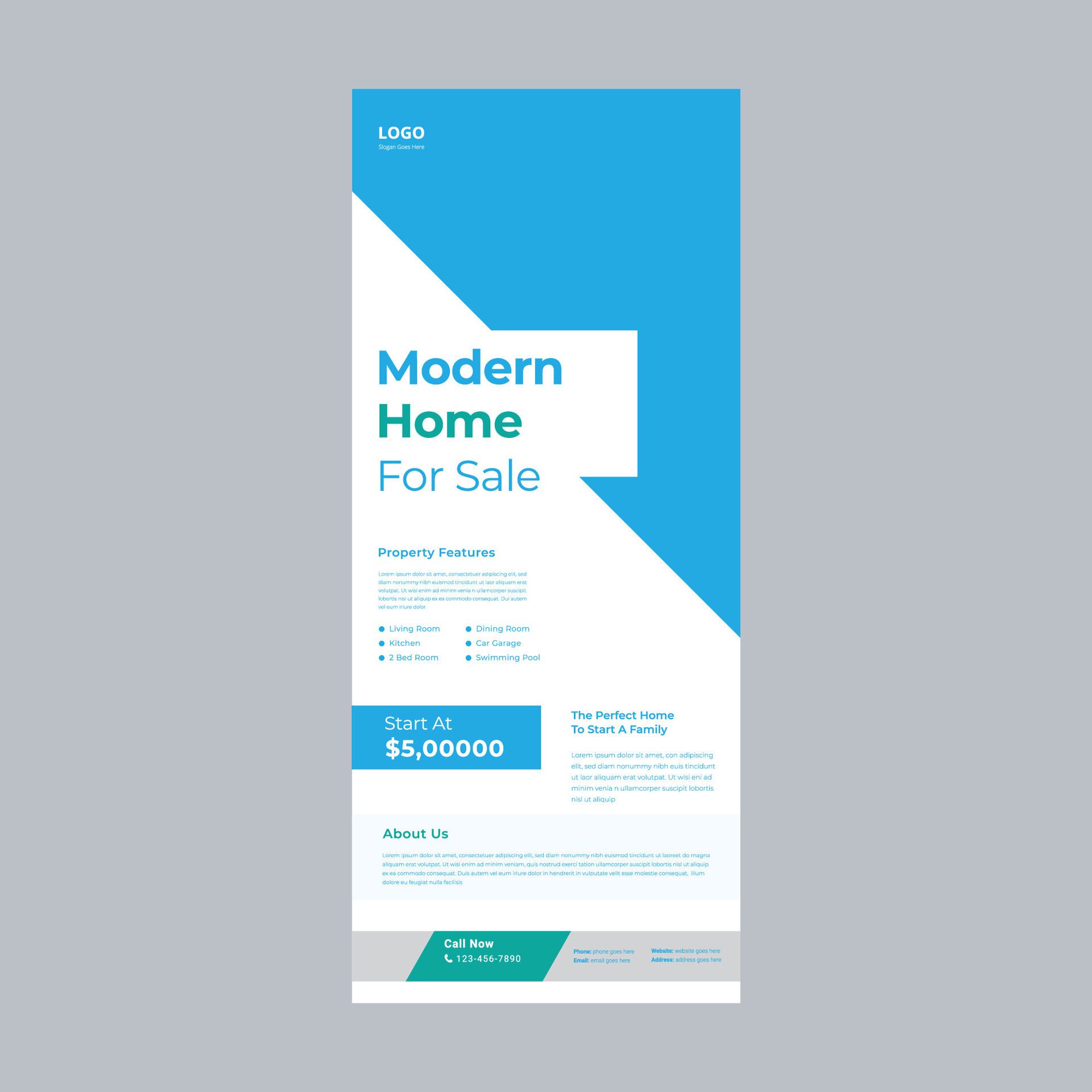 Modern business rollup banner design Free Vector