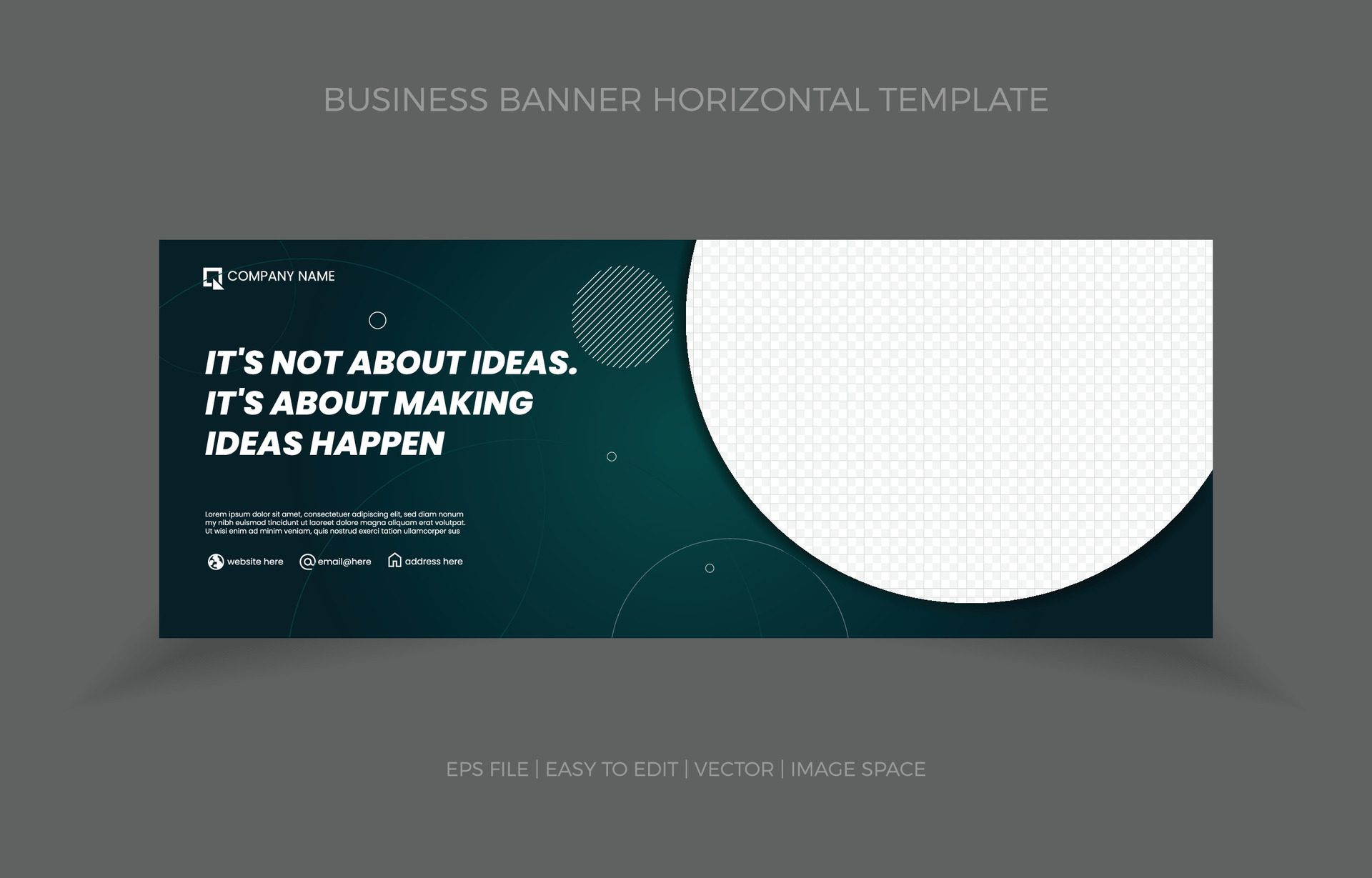 Business Horizontal Banner Template Design with Image Space Template Free Vector