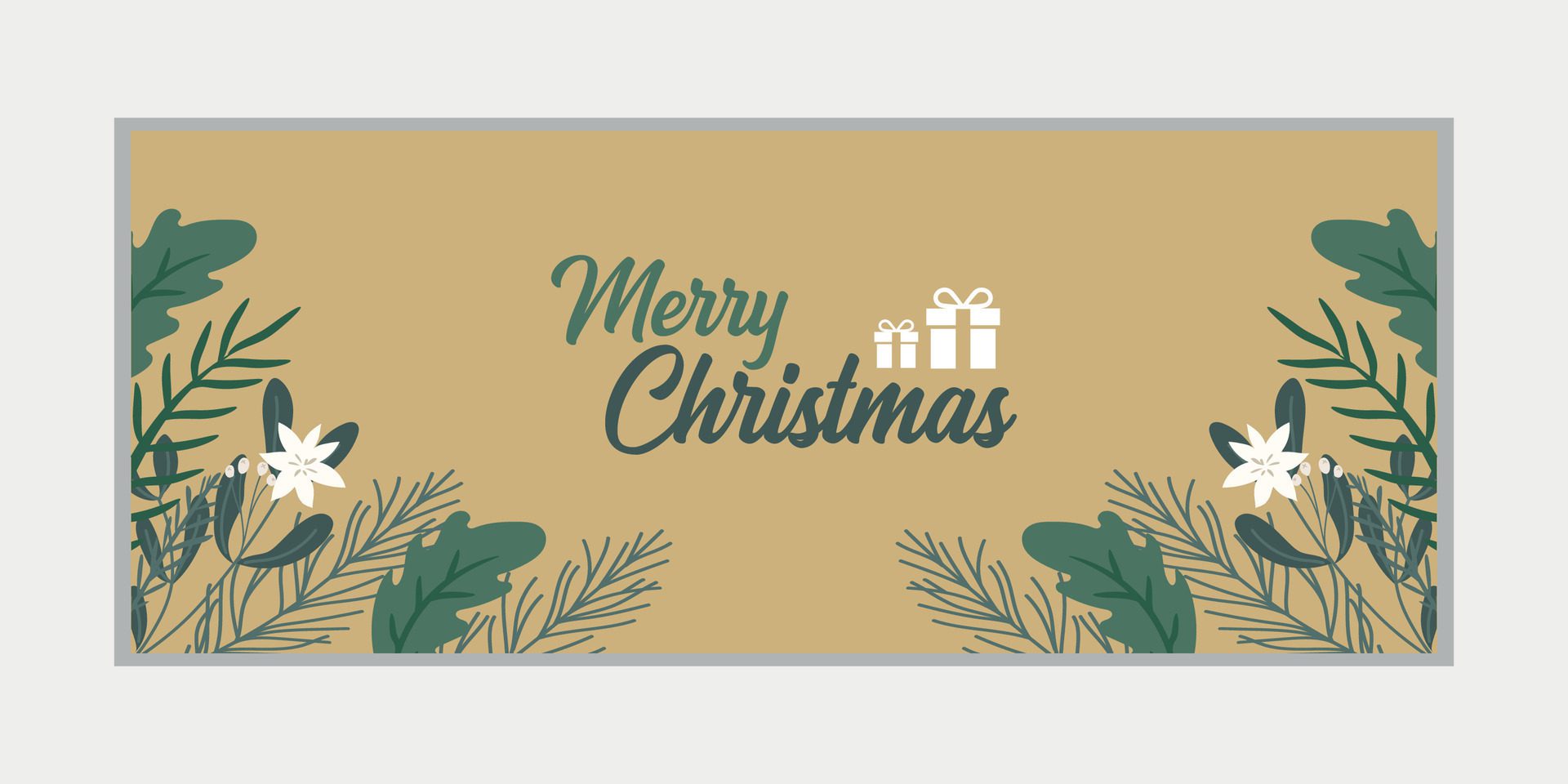 merry christmas banner set and happy new year banner, social media cover and web banner,Merry Christmas design for greeting card, Free Vector