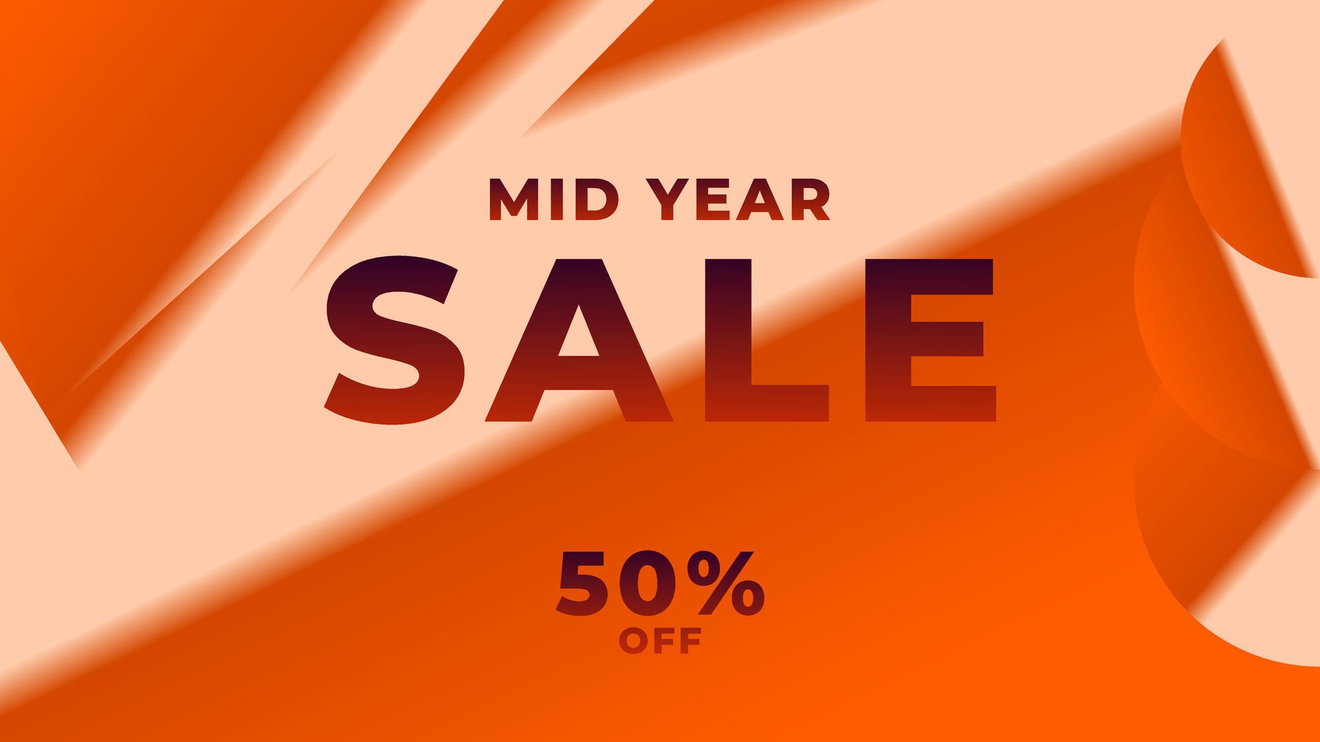 MID YEAR SALE OFFERS AND PROMOTION TEMPLATE BANNER DESIGN.COLORFUL GRADIENT COLOR BACKGROUND VECTOR. GOOD FOR SOCIAL MEDIA POST, COVER , POSTER Free Vector