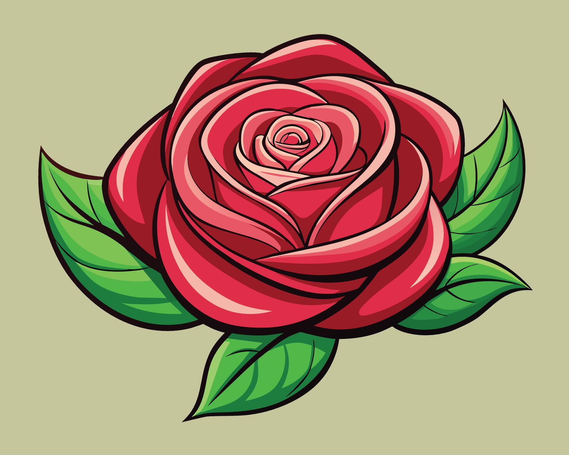 Red rose flower vector illustration on white background Stock Free