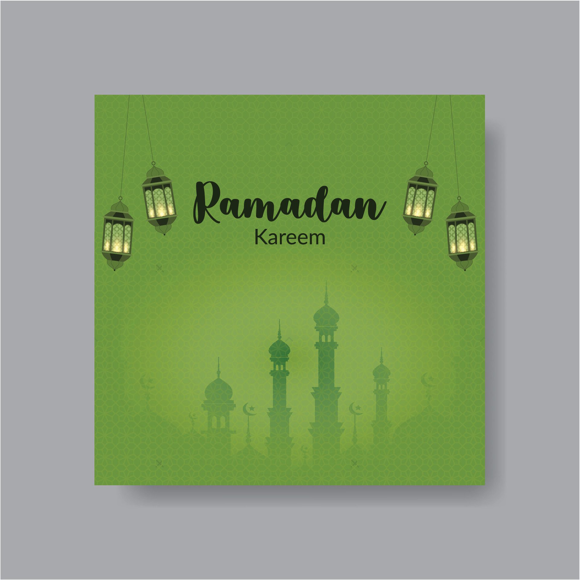 Ramadan kareem greeting template for social media post with islamic pattern, banner, wallpaper, post, Ramadan mubarak, 2024, islamic template Free Vector