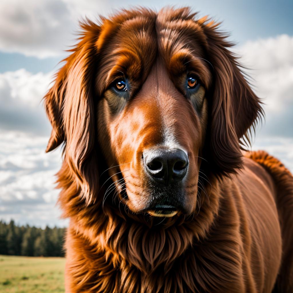 Big fluffy brown dog by @ai_generated