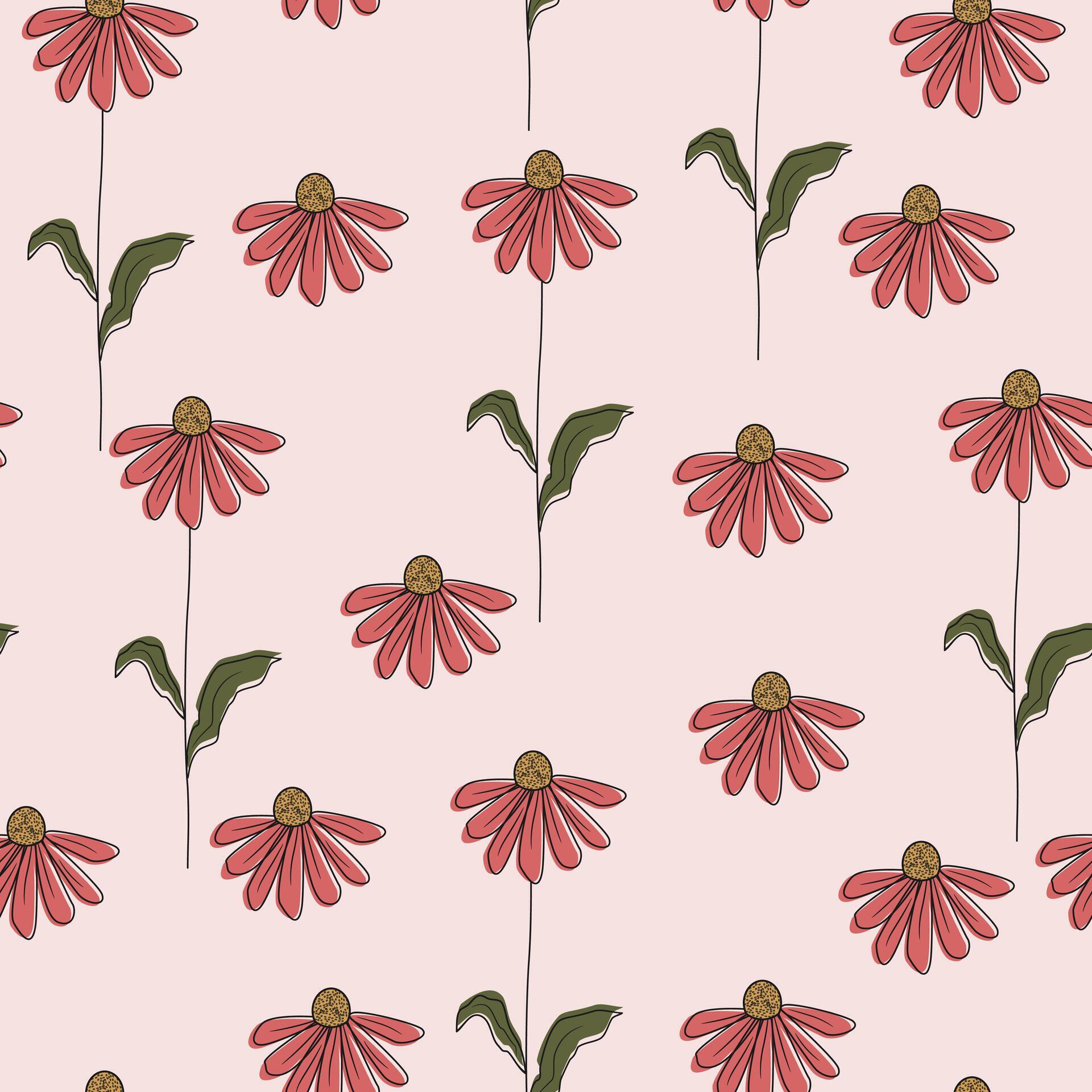 Beautiful daisy flower seamless pattern background Stock Free