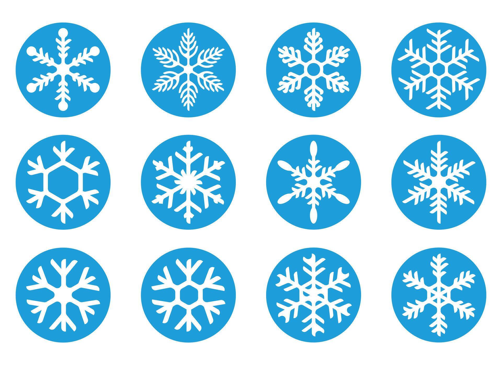 Snow flower design icon set Stock Free