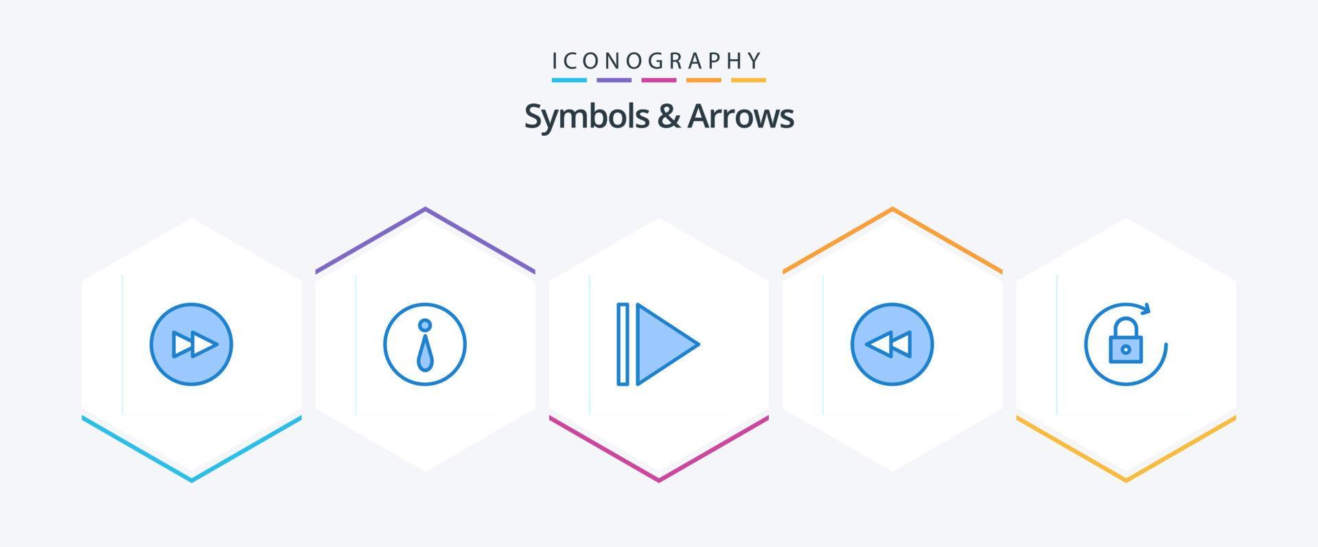 Symbols and Arrows 25 Blue icon pack including . circle. rotate Stock Free