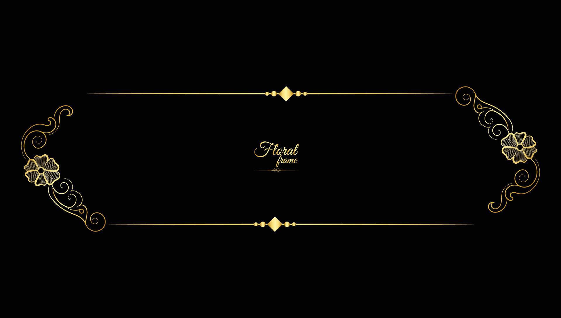 Vector luxury decorative golden vintage frames and borders. retro ornamental frame art and flower isolated floral background Stock Free