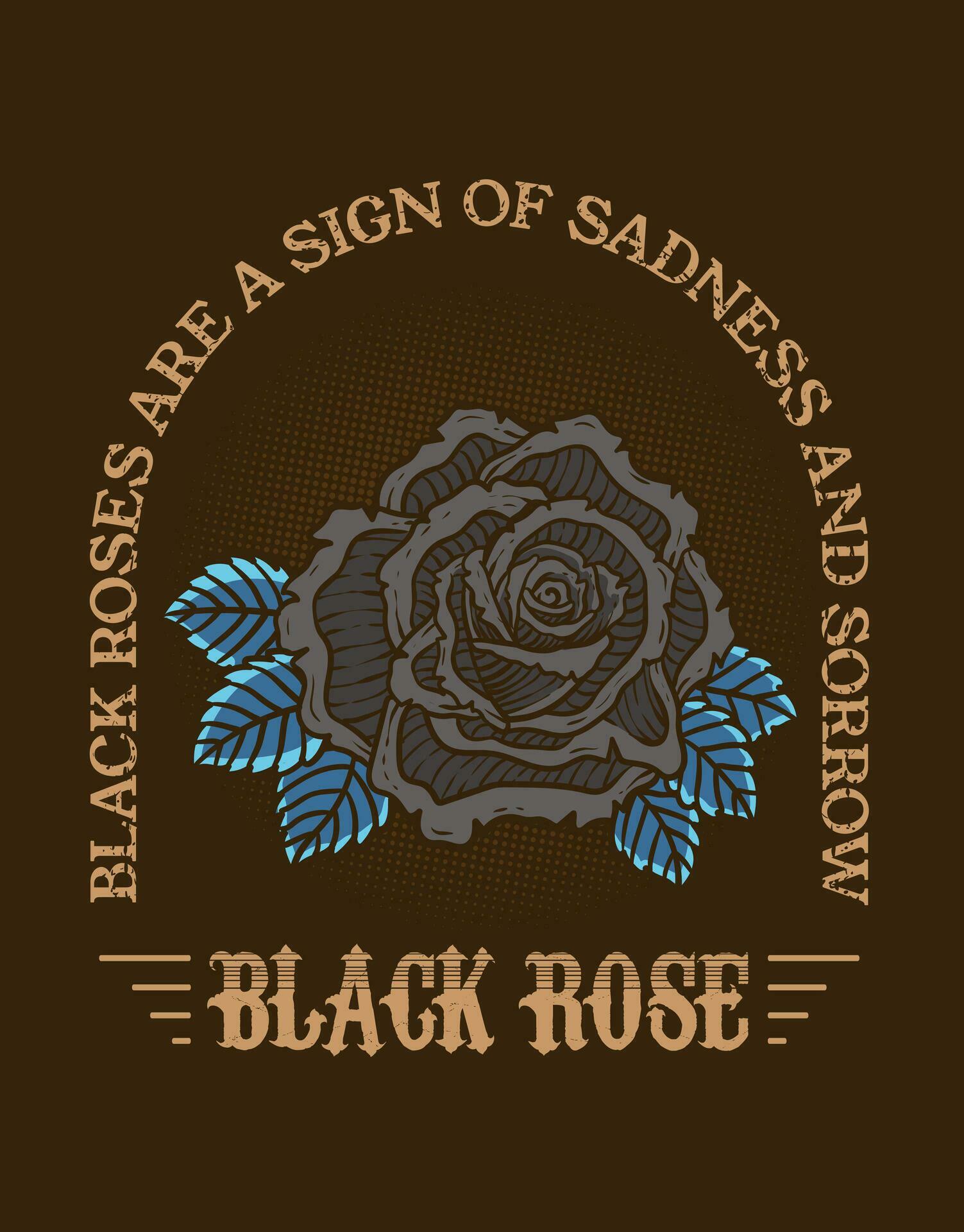 Illustration vintage black rose flower with quotes Stock Free