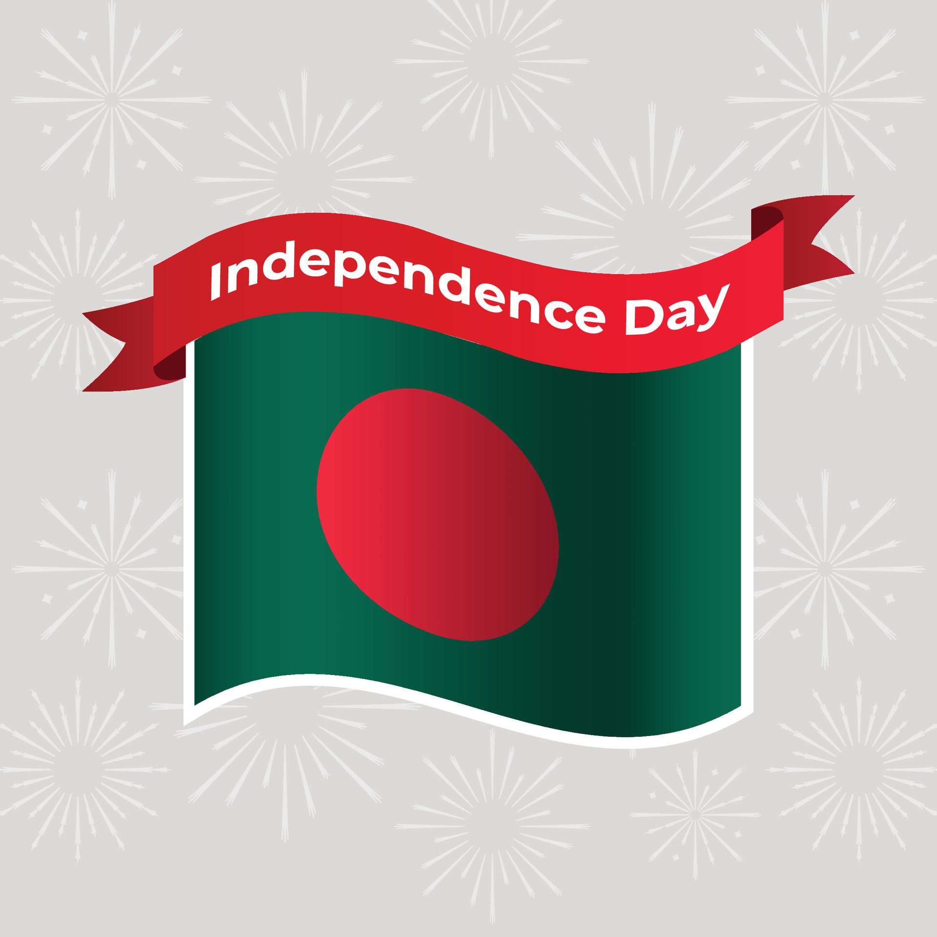 Bangladesh Wavy Flag Independence Day Banner Background Free Vector