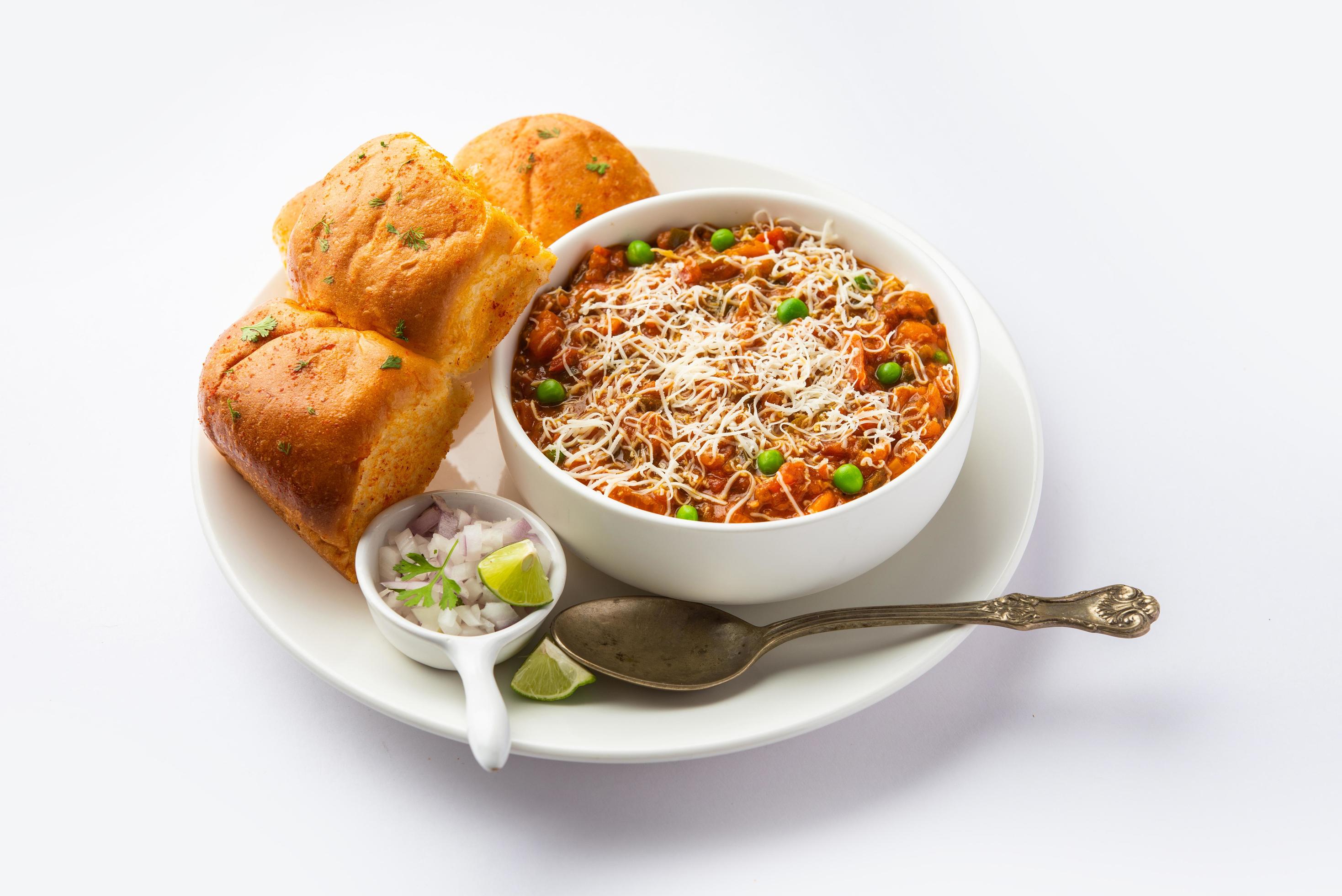 cheese Pav Bhaji Recipe is a street food Bhaji-pav recipe with addition of cheese Stock Free