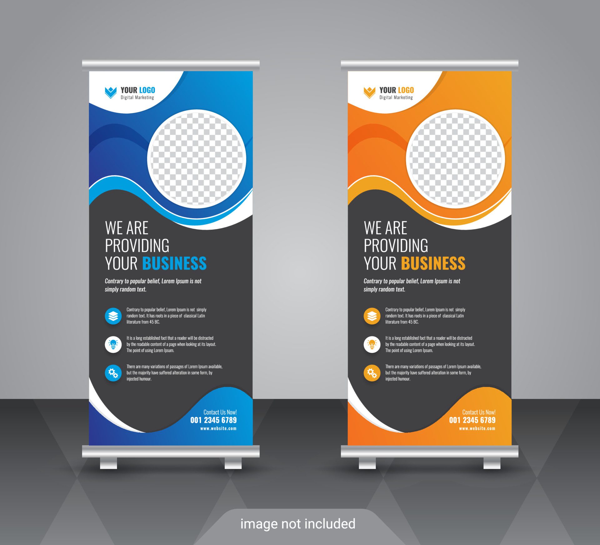 Creative corporate and business roll up banner design template Free Vector