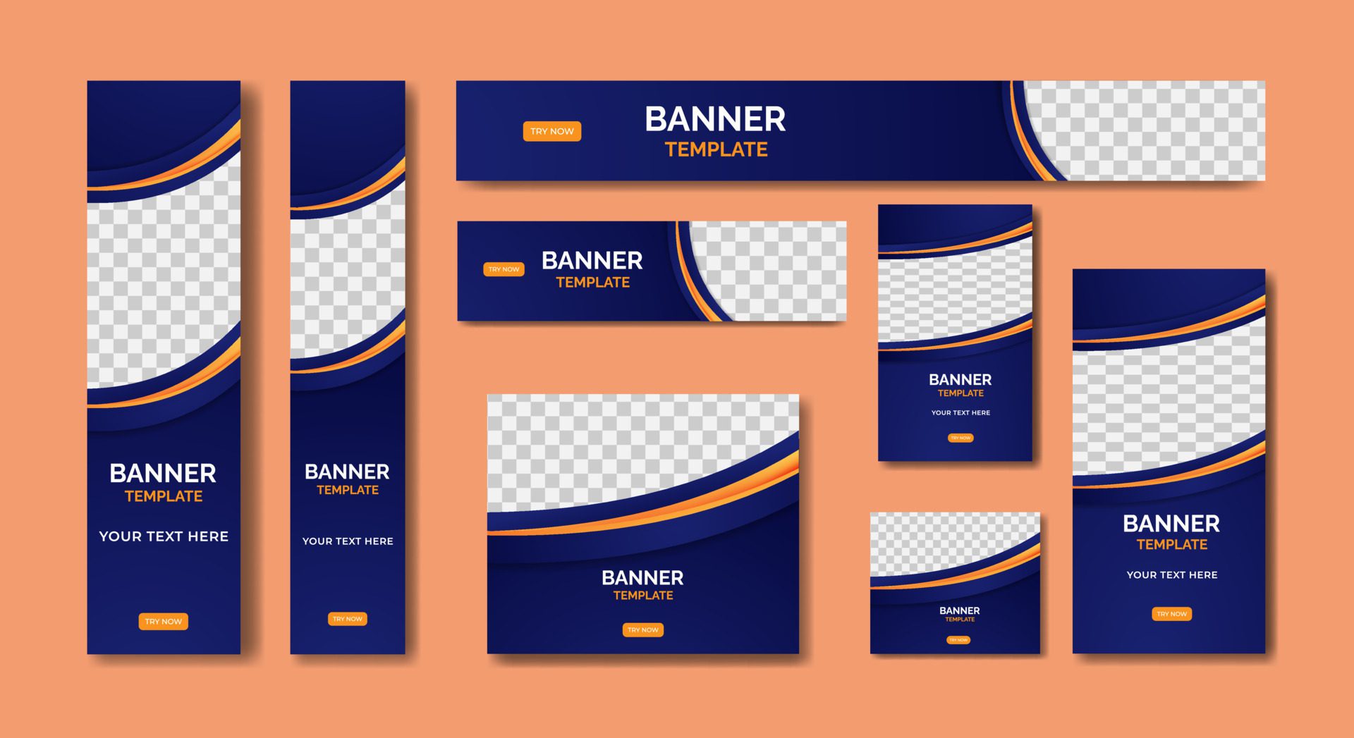 Ad Banner Template Design Free Vector